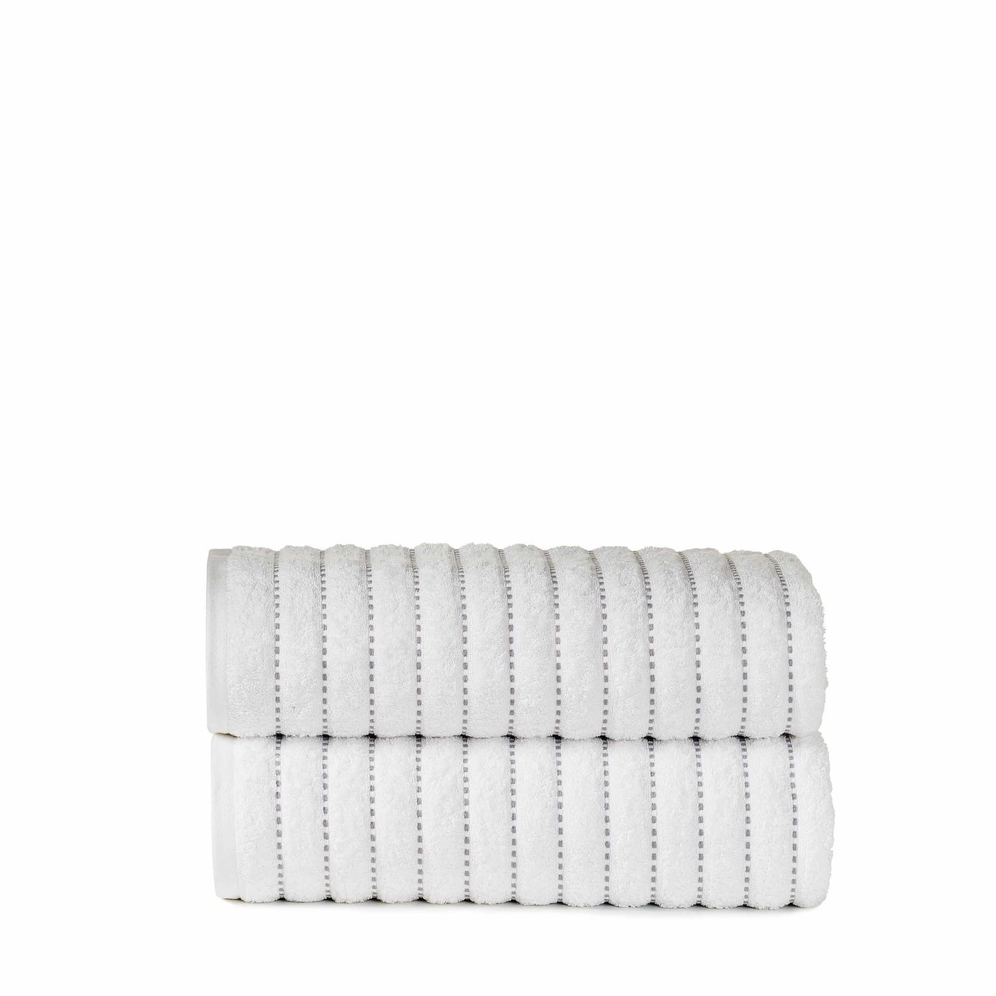 Traditional Organic Wave 650 GSM 8- Pieces Bath Sheet Set - Silver