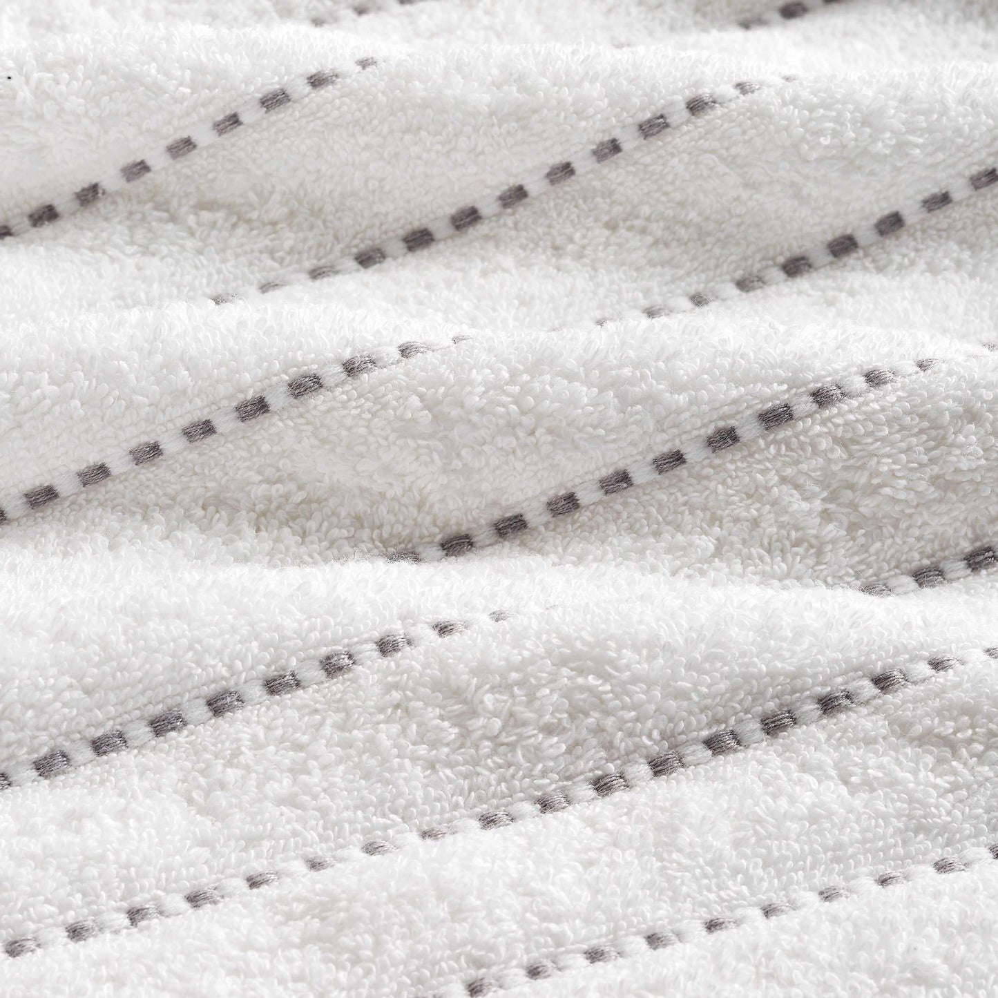 Traditional Organic Wave 650 GSM 8- Pieces Bath Sheet Set - Silver