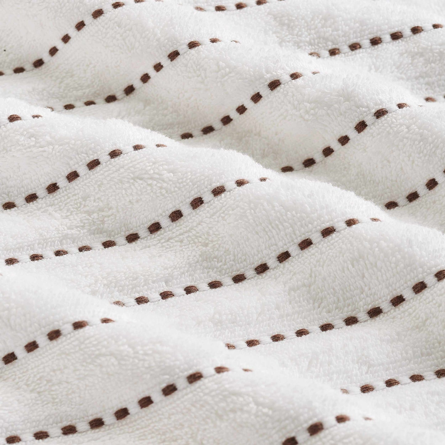 Traditional Organic Wave 650 GSM 8- Pieces Bath Sheet Set - Taupe