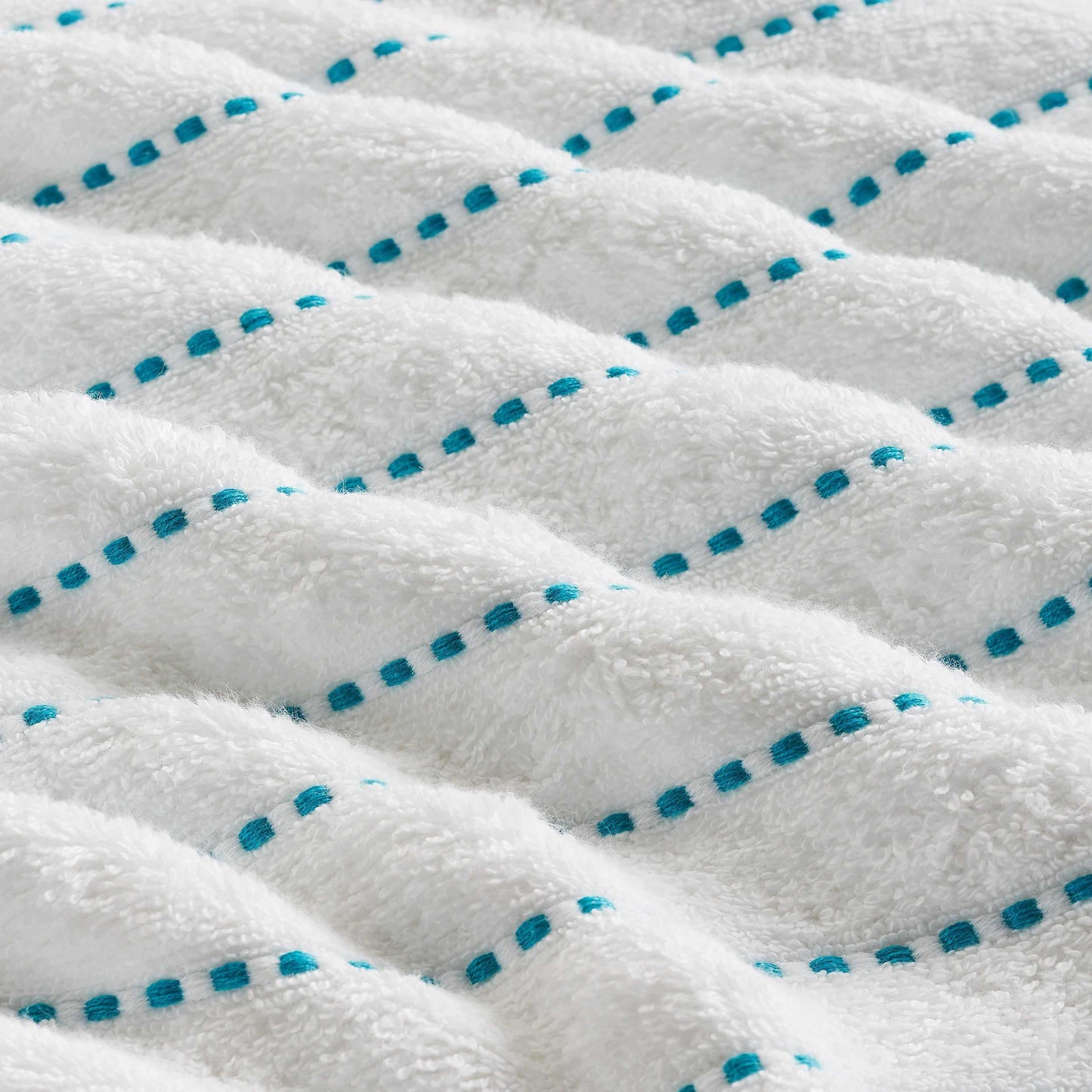 Traditional Organic Wave 650 GSM 8- Pieces Bath Sheet Set - Turquoise