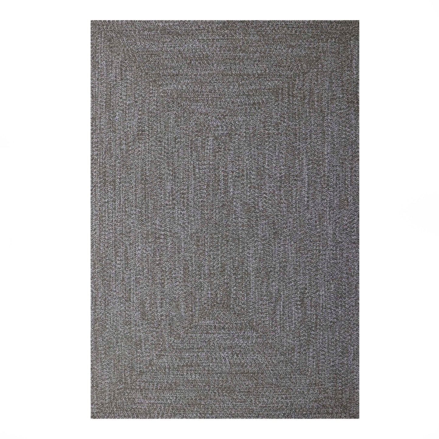 Multi Toned Braided Area Rug Bohemian Indoor Outdoor Rugs - Canvas-White