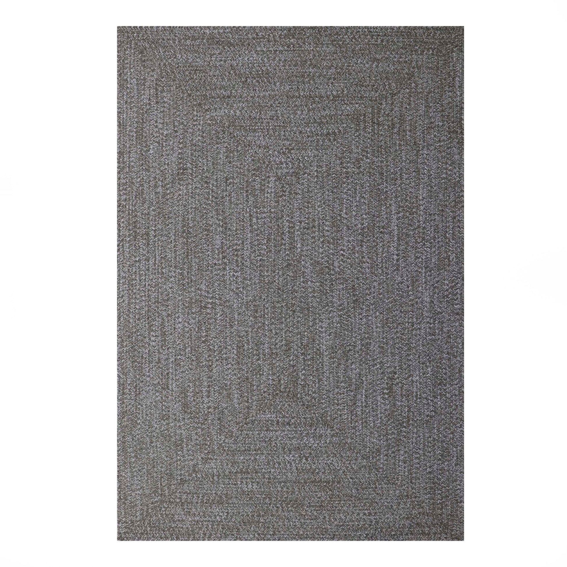 Multi Toned Braided Area Rug Bohemian Indoor Outdoor Rugs - Canvas-White