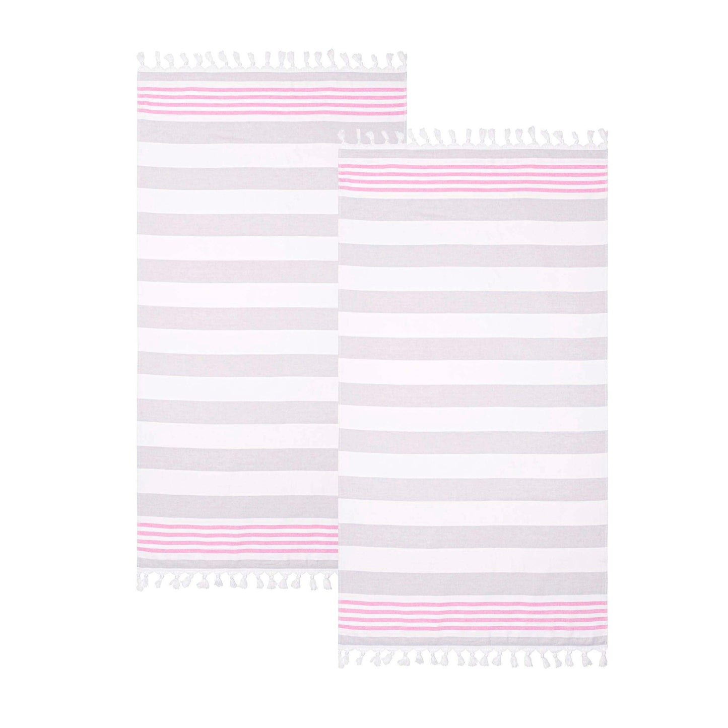 Coastal Resort Stripe Fouta 2 Piece Beach Towel with Tassels