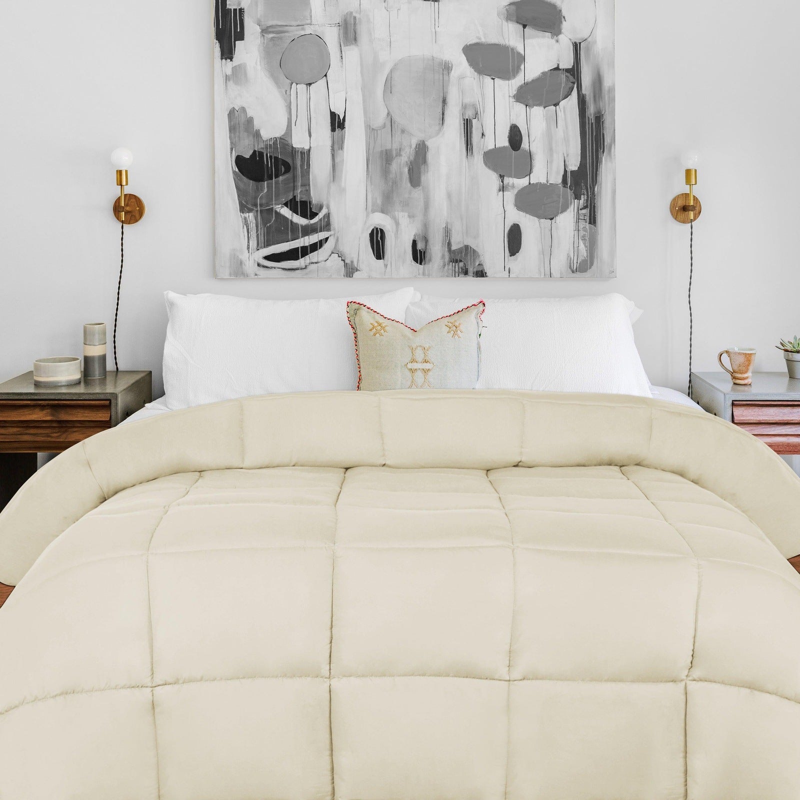 Superior Solid All Season Down Alternative Microfiber Comforter - Ivory