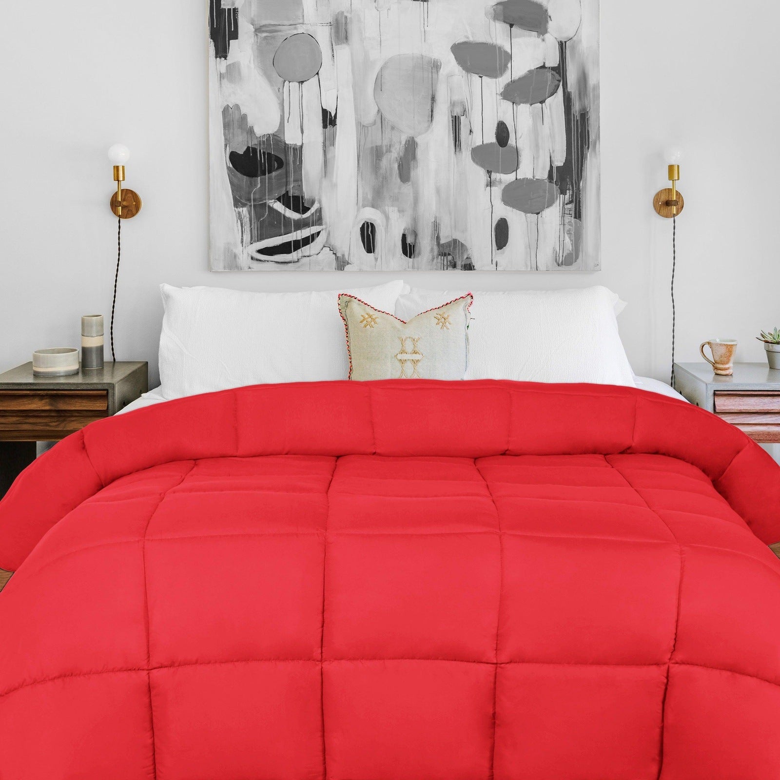 Superior Solid All Season Down Alternative Microfiber Comforter - Red