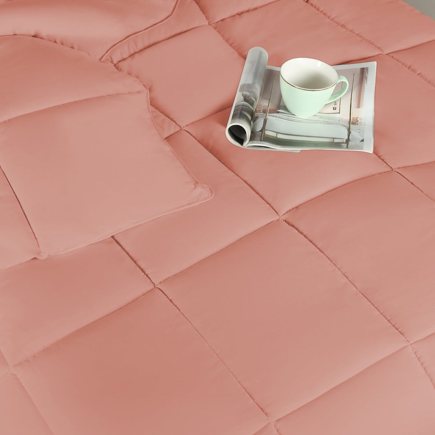 Superior Solid All Season Down Alternative Microfiber Comforter - Blush