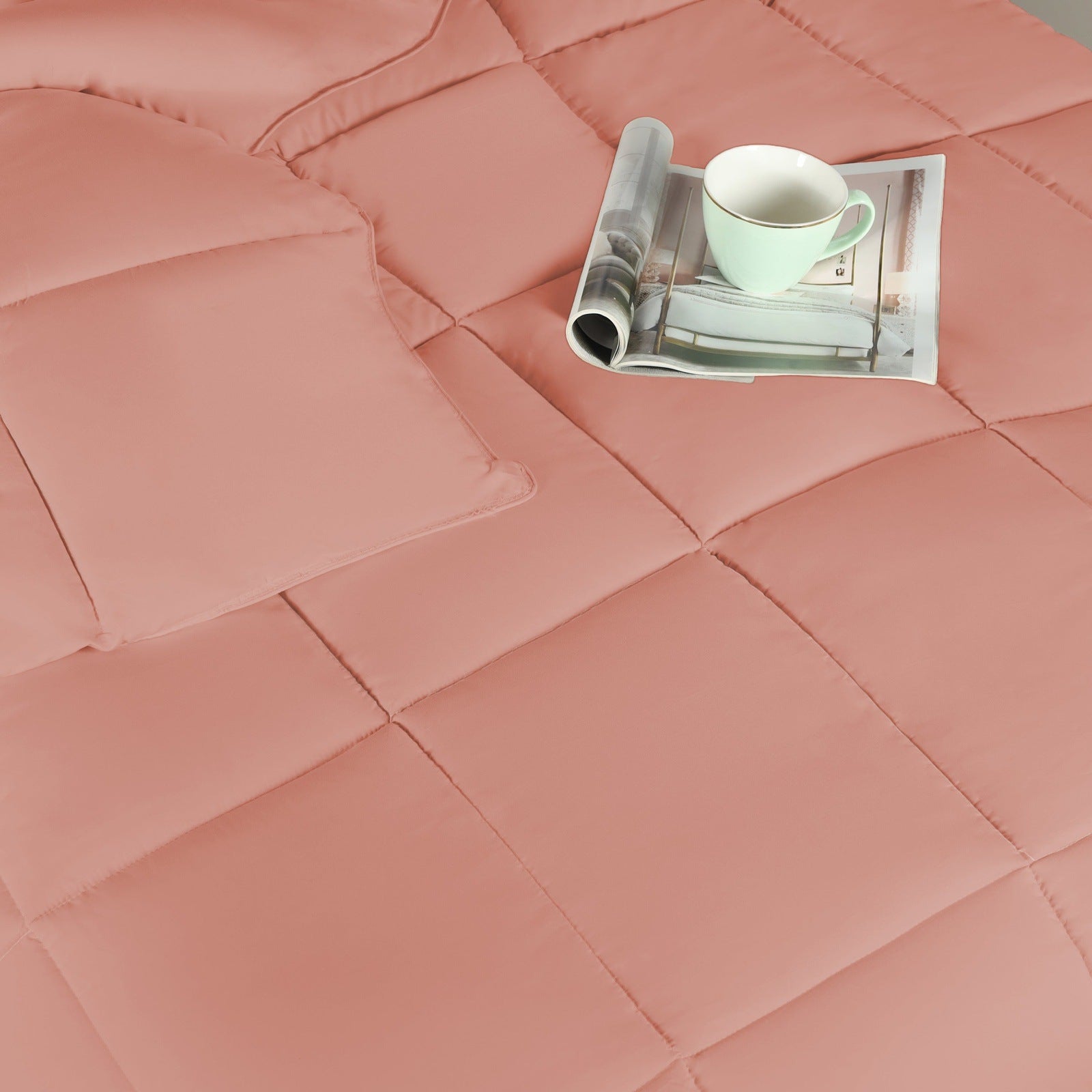 Superior Solid All Season Down Alternative Microfiber Comforter - Blush