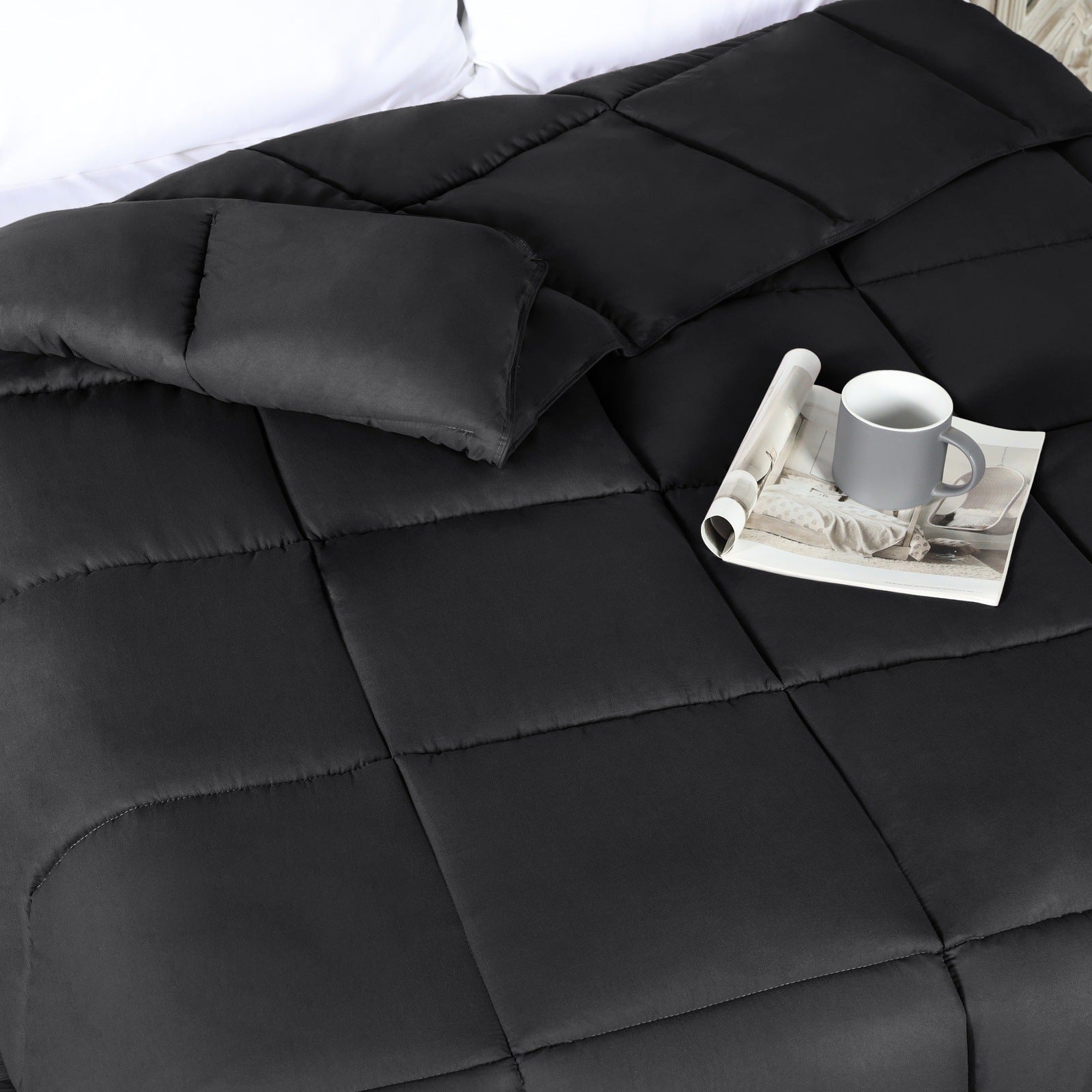 Superior Solid All Season Down Alternative Microfiber Comforter - Black