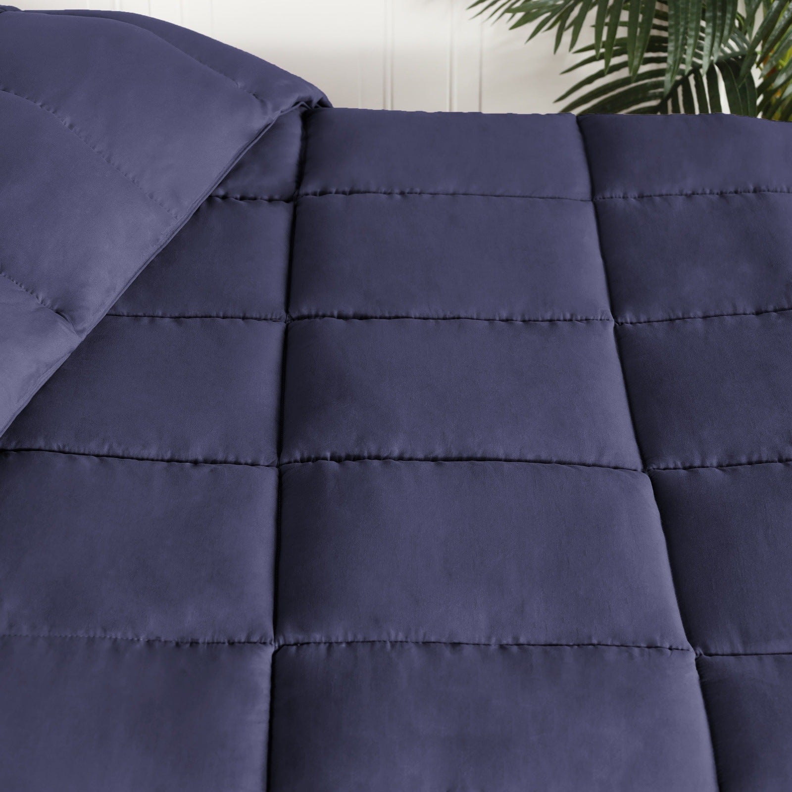 Superior Solid All Season Down Alternative Microfiber Comforter - navy Blue