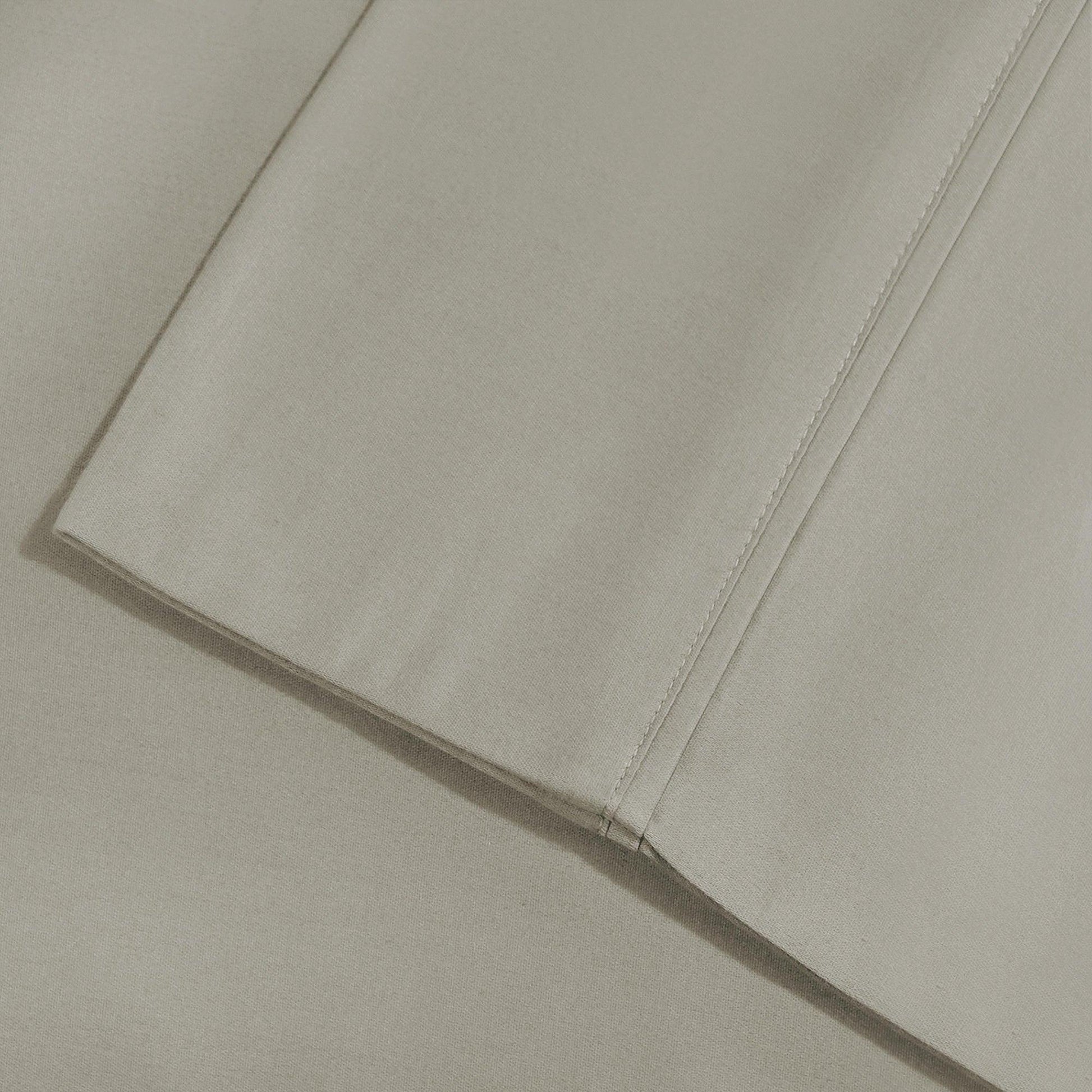 Superior Solid Count Cotton Blend Deep Pocket Sheet Set - Stone