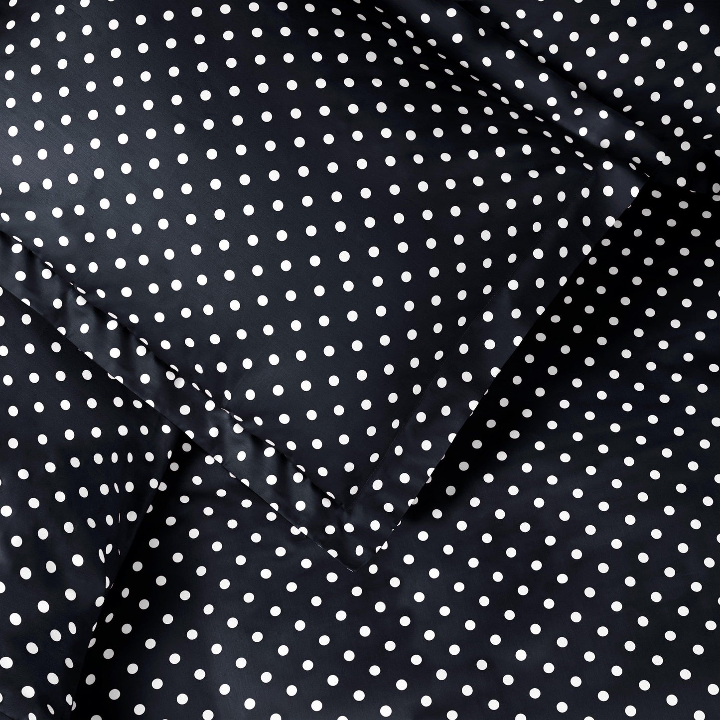 Superior Cotton Blend Polka Dot Luxury Plush Duvet Cover Set - Black