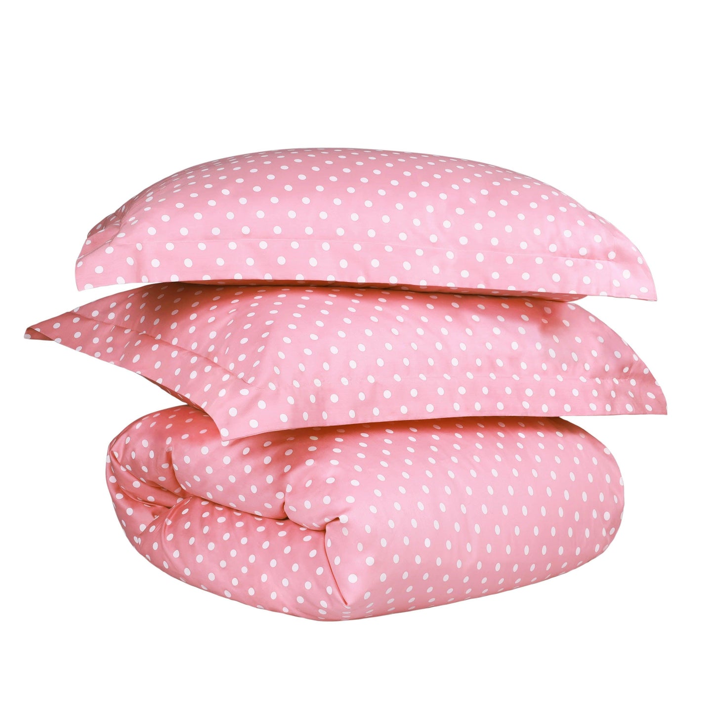 Superior Cotton Blend Polka Dot Luxury Plush Duvet Cover Set - Pink