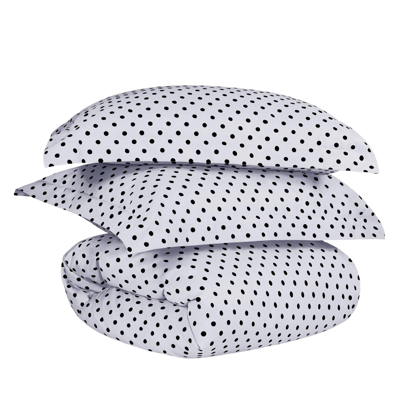 Superior Cotton Blend Polka Dot Luxury Plush Duvet Cover Set - White