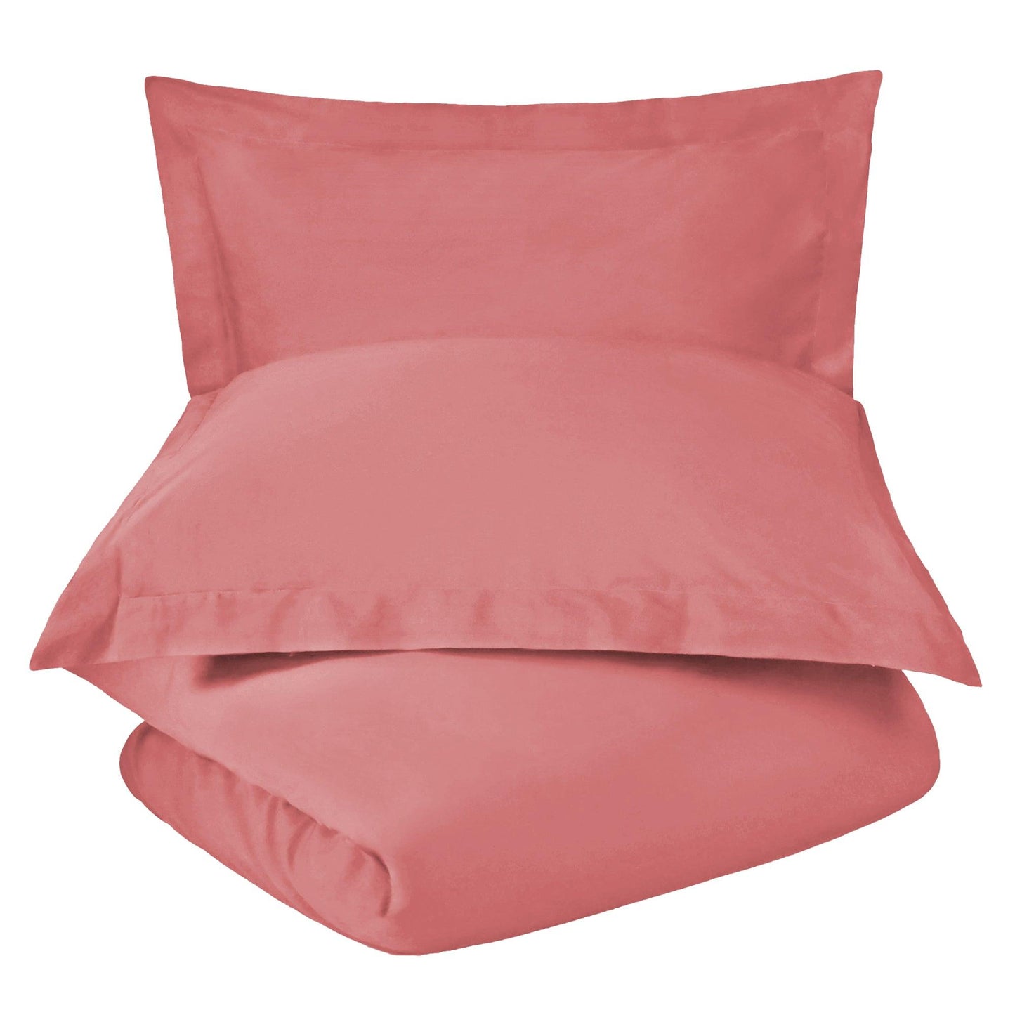 Superior Solid Cotton Blend Duvet Cover Set - Blush