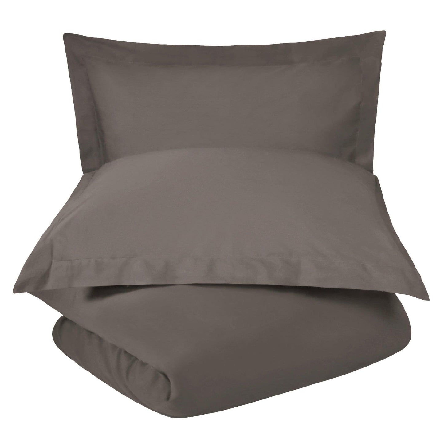 Superior Solid Cotton Blend Duvet Cover Set - Grey
