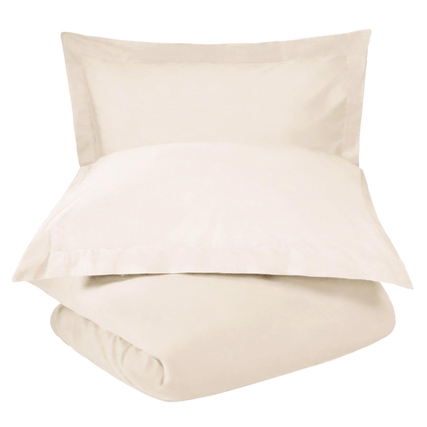 Superior Solid Cotton Blend Duvet Cover Set - Ivory