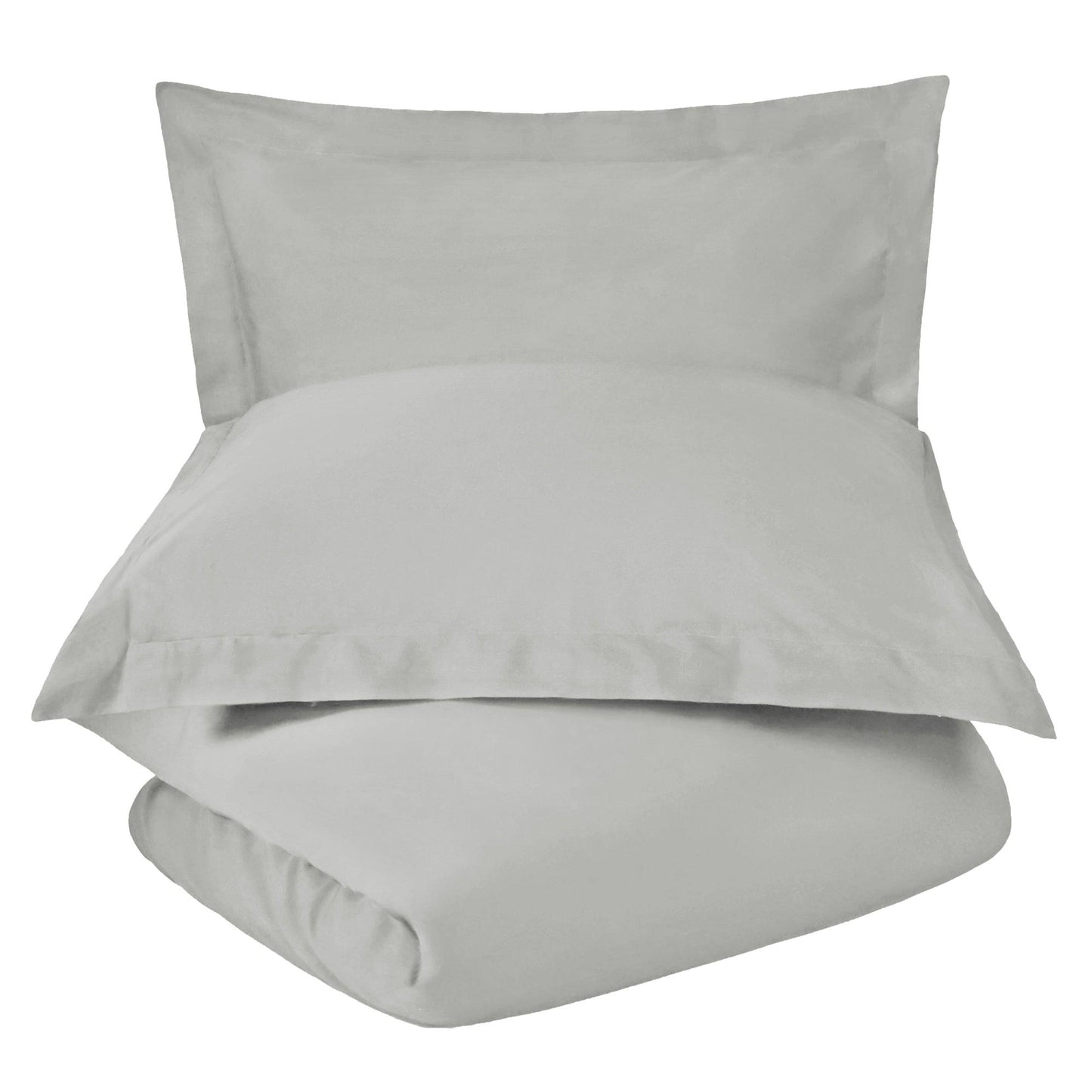 Superior Solid Cotton Blend Duvet Cover Set - Platinum