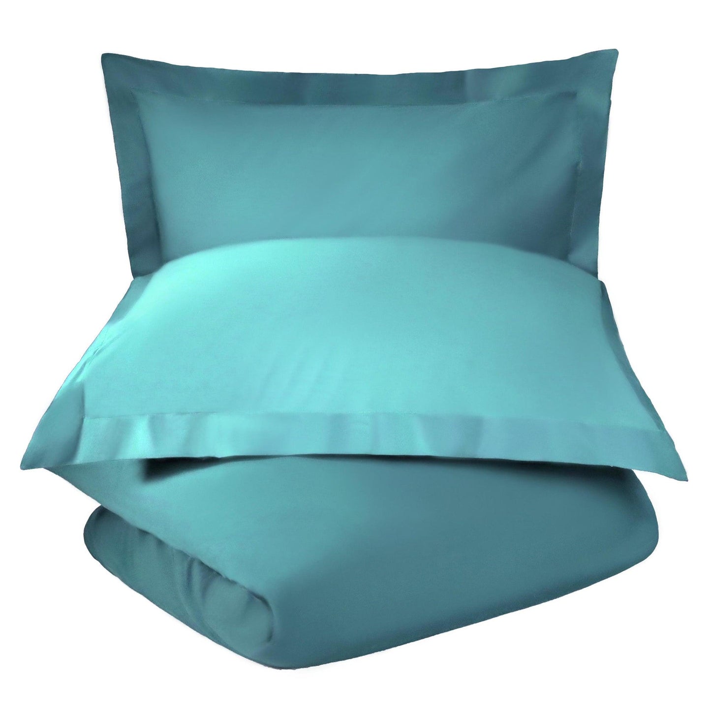 Superior Solid Cotton Blend Duvet Cover Set - Teal