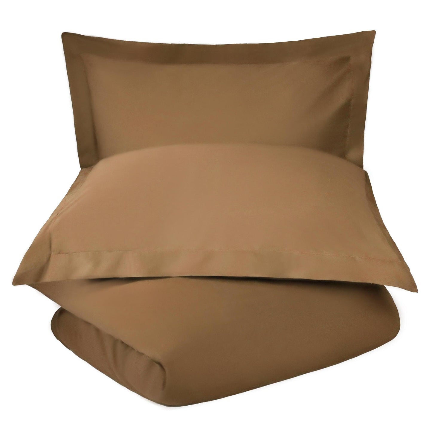 Superior Solid Cotton Blend Duvet Cover Set - Taupe
