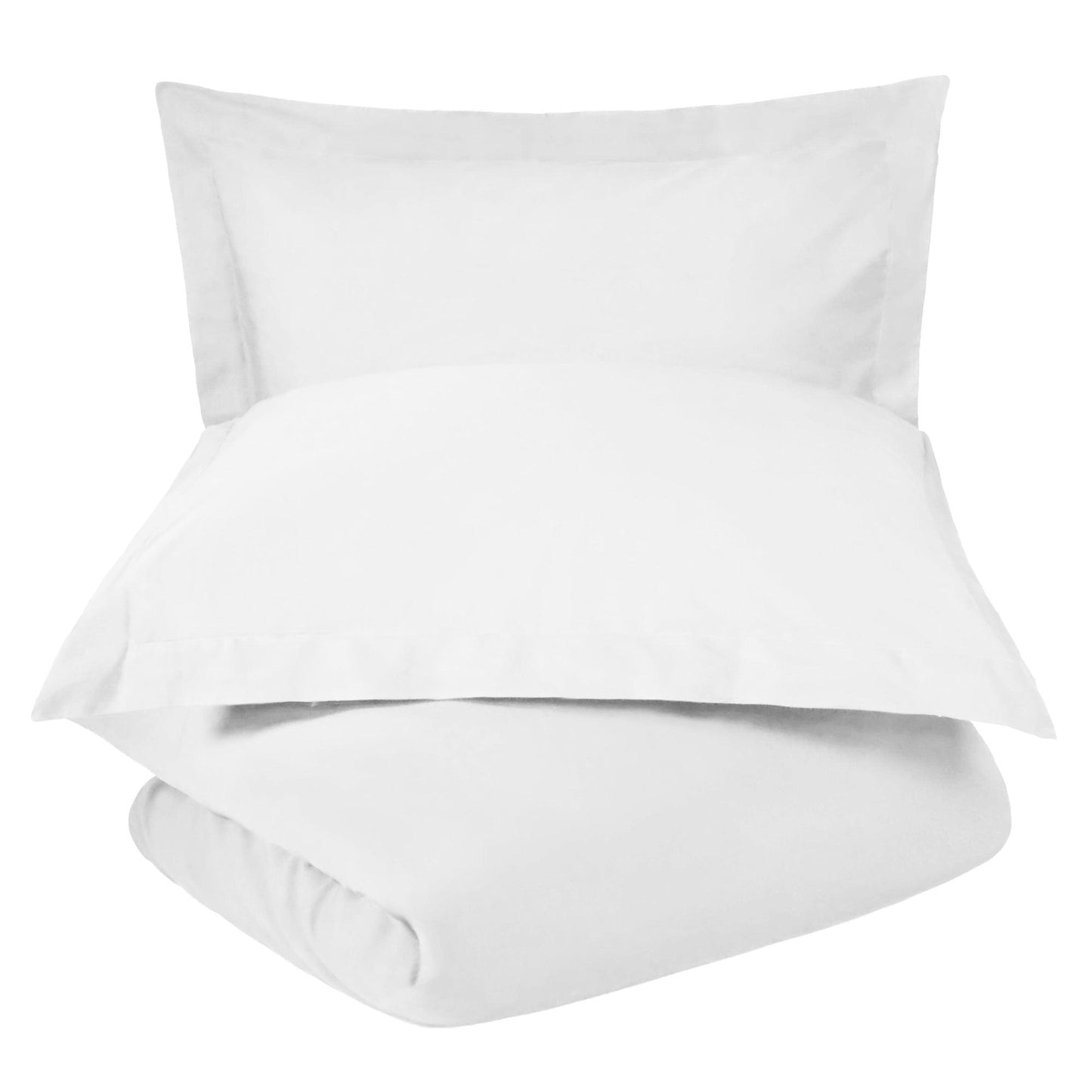 Superior Solid Cotton Blend Duvet Cover Set - White