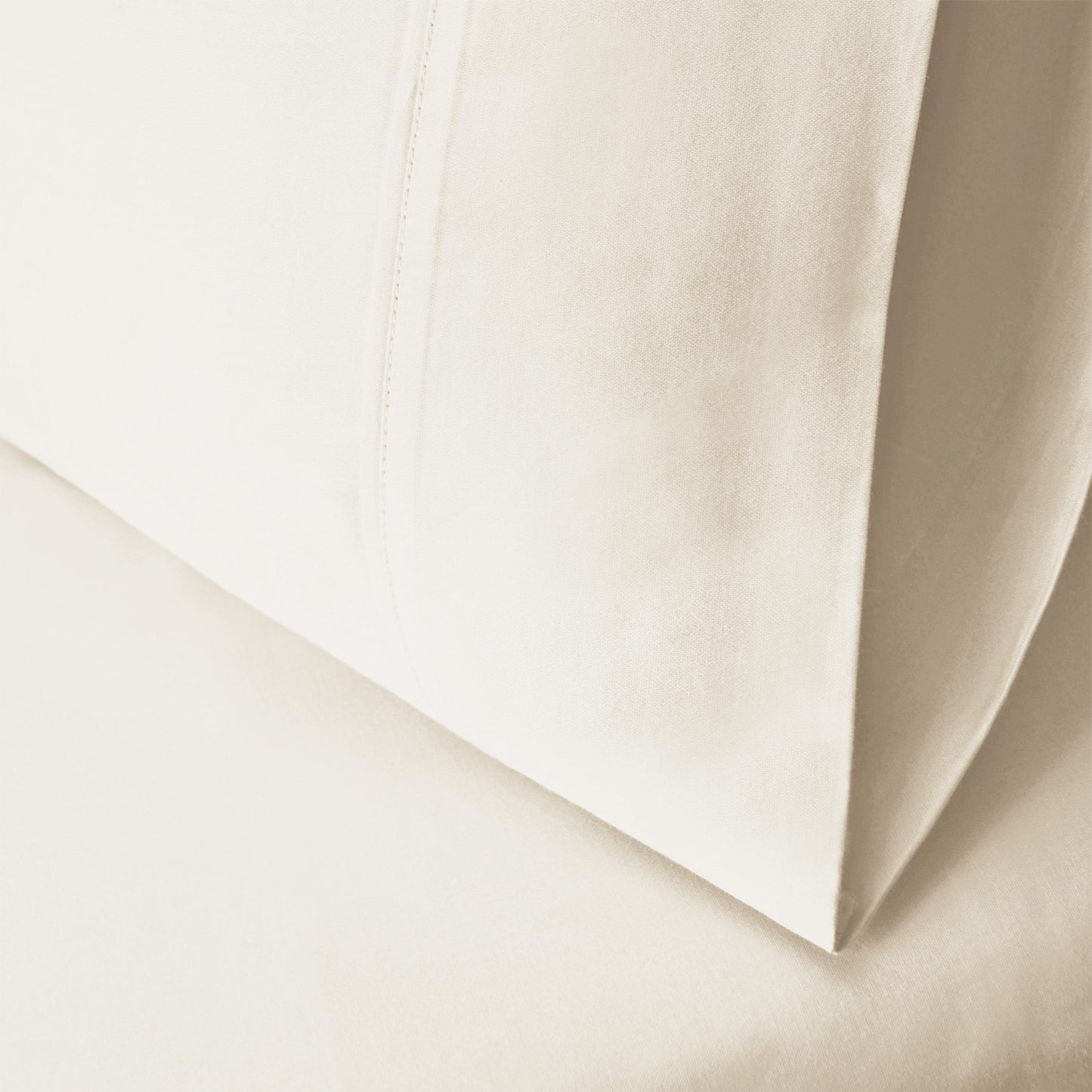 Superior Solid Cotton Blend Pillowcase Set - Ivory