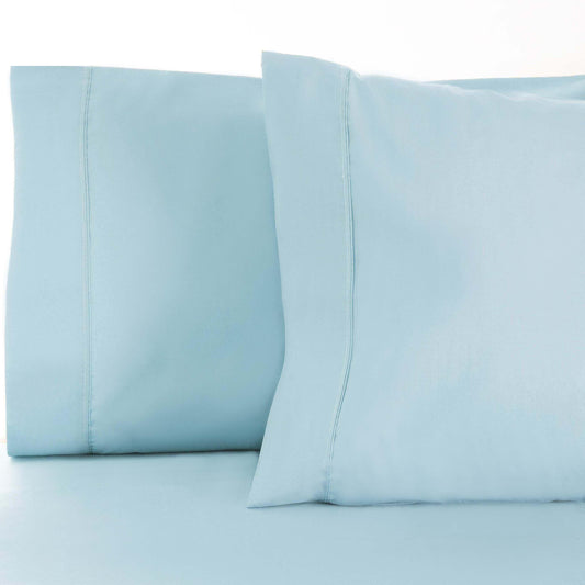 Superior Solid Cotton Blend Pillowcase Set - Light Blue