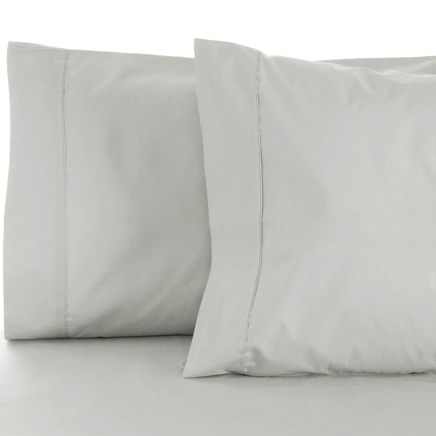 Superior Solid Cotton Blend Pillowcase Set - Platinum
