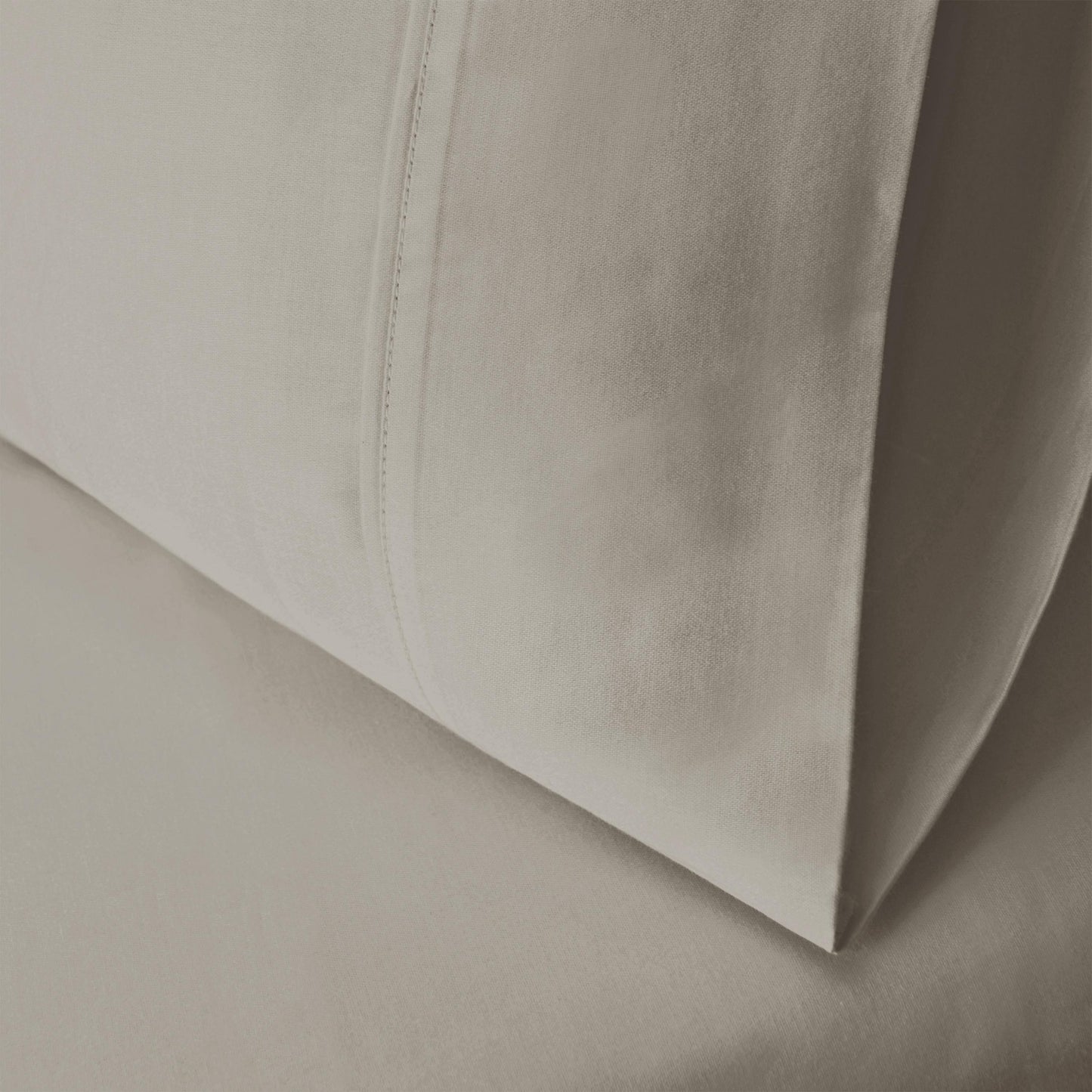 Superior Solid Cotton Blend Pillowcase Set - Stone