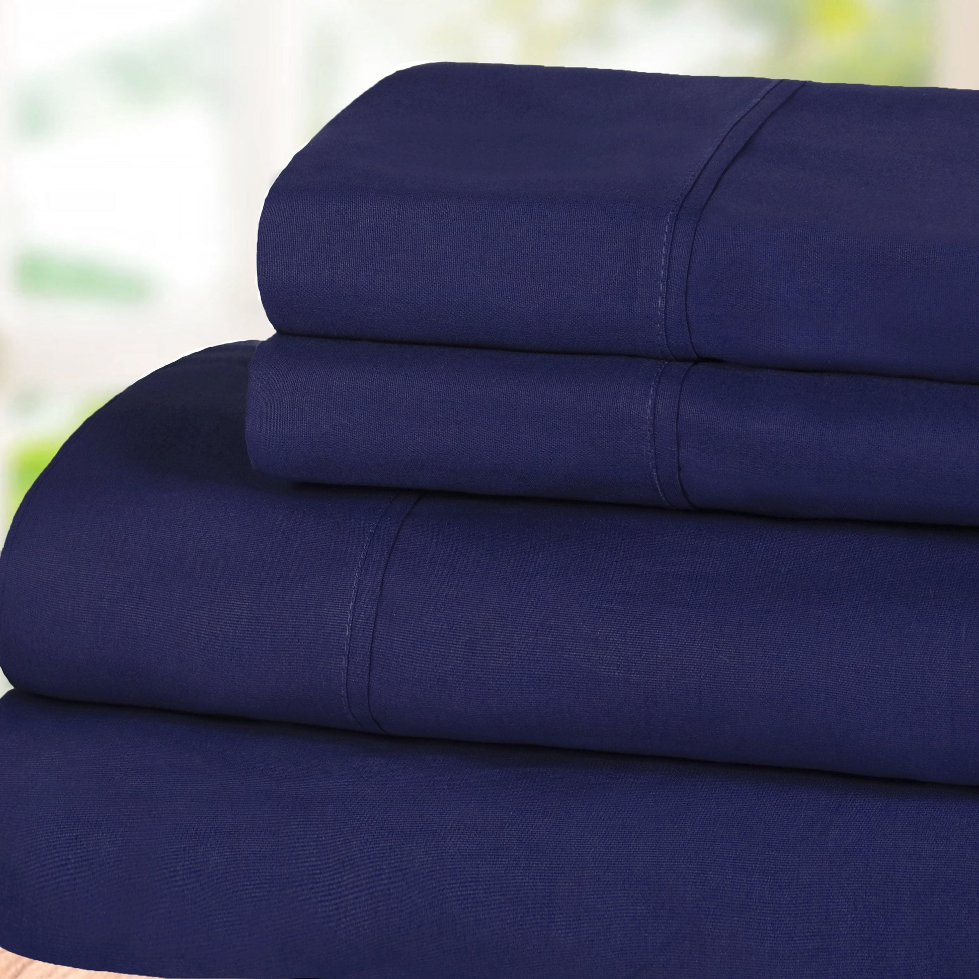 Superior 100% Cotton Percale 300 Thread Count Sheet Set - Crown Blue