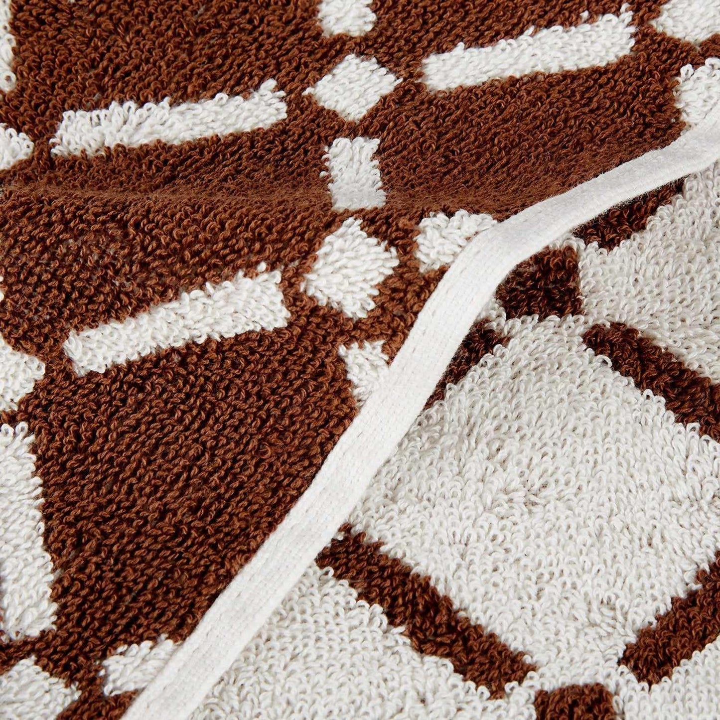 Reversible Diamond Cotton 2-Piece Bath Towel Set - Choco/Cream