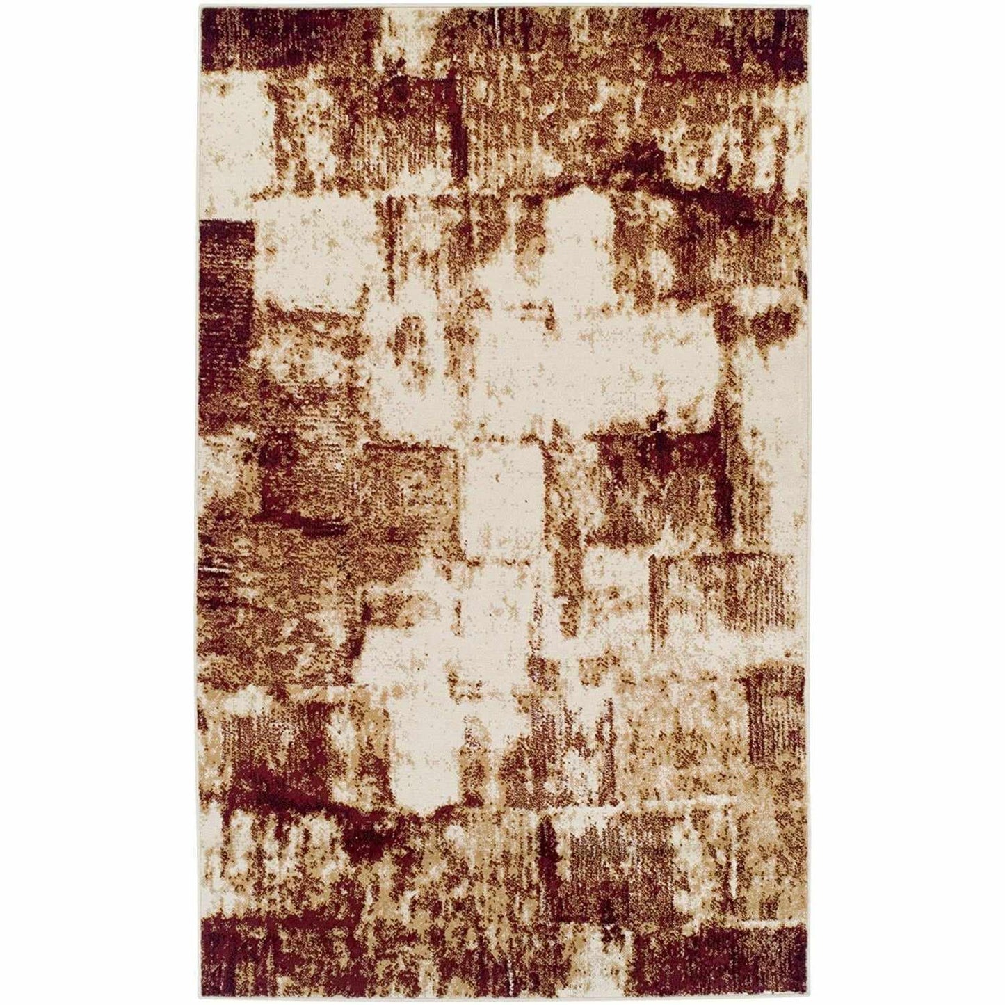 Distressed Abstract Geometric Industrial Area Rug