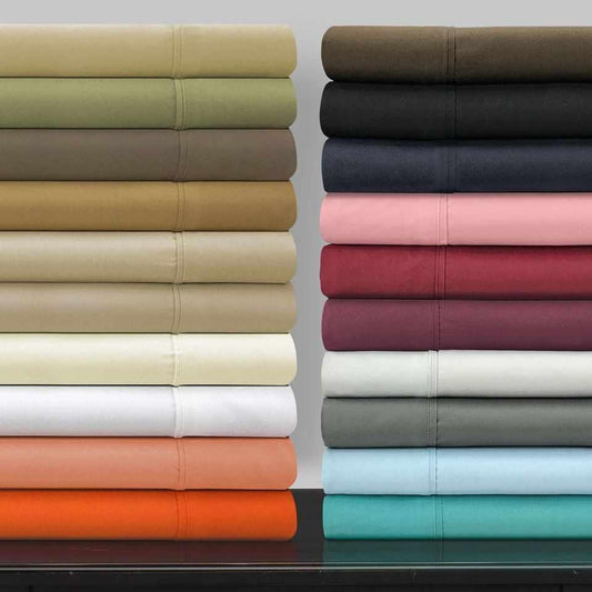 Superior 2 Piece Microfiber Wrinkle Resistant Solid Pillowcase Set -Tan