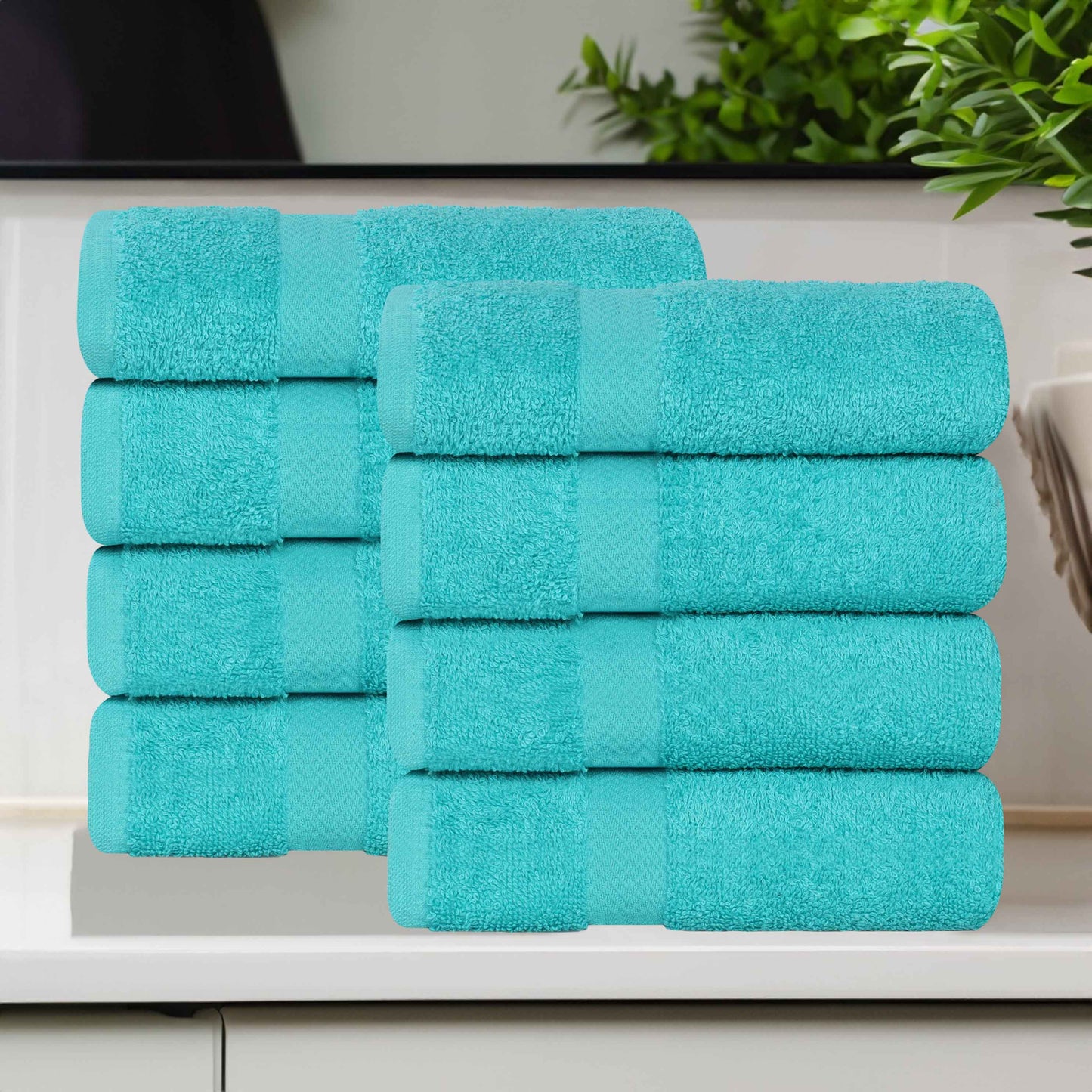 Eco-Friendly Cotton 8 Piece Hand Towel Set