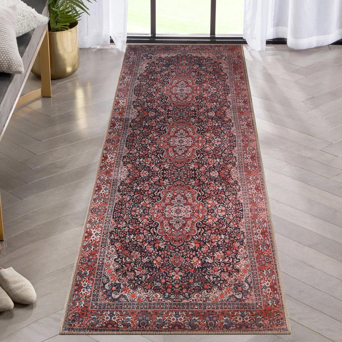 Fiorella Modern Farmhouse Floral Oriental Medallion Indoor Area Rug