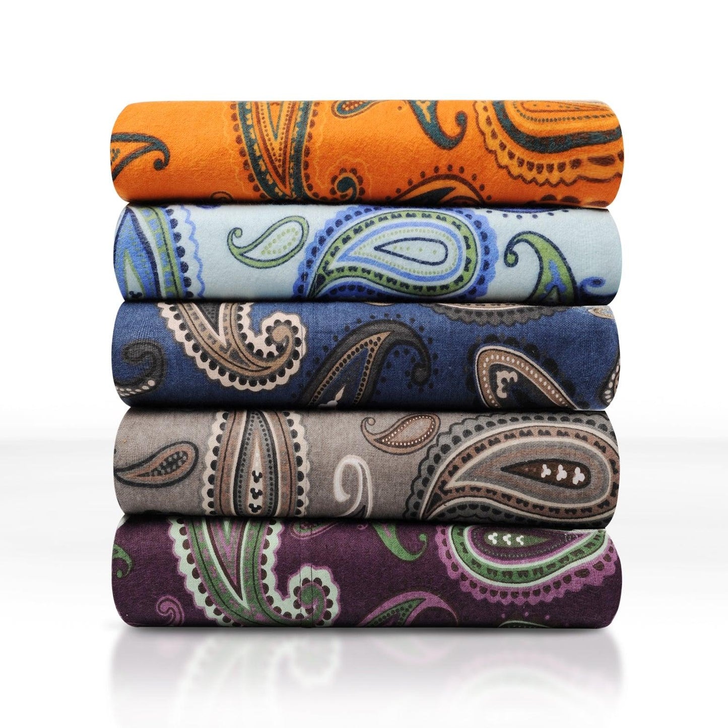 Luxury Flannel Vintage Paisley Pillowcase Set - Pumpkin