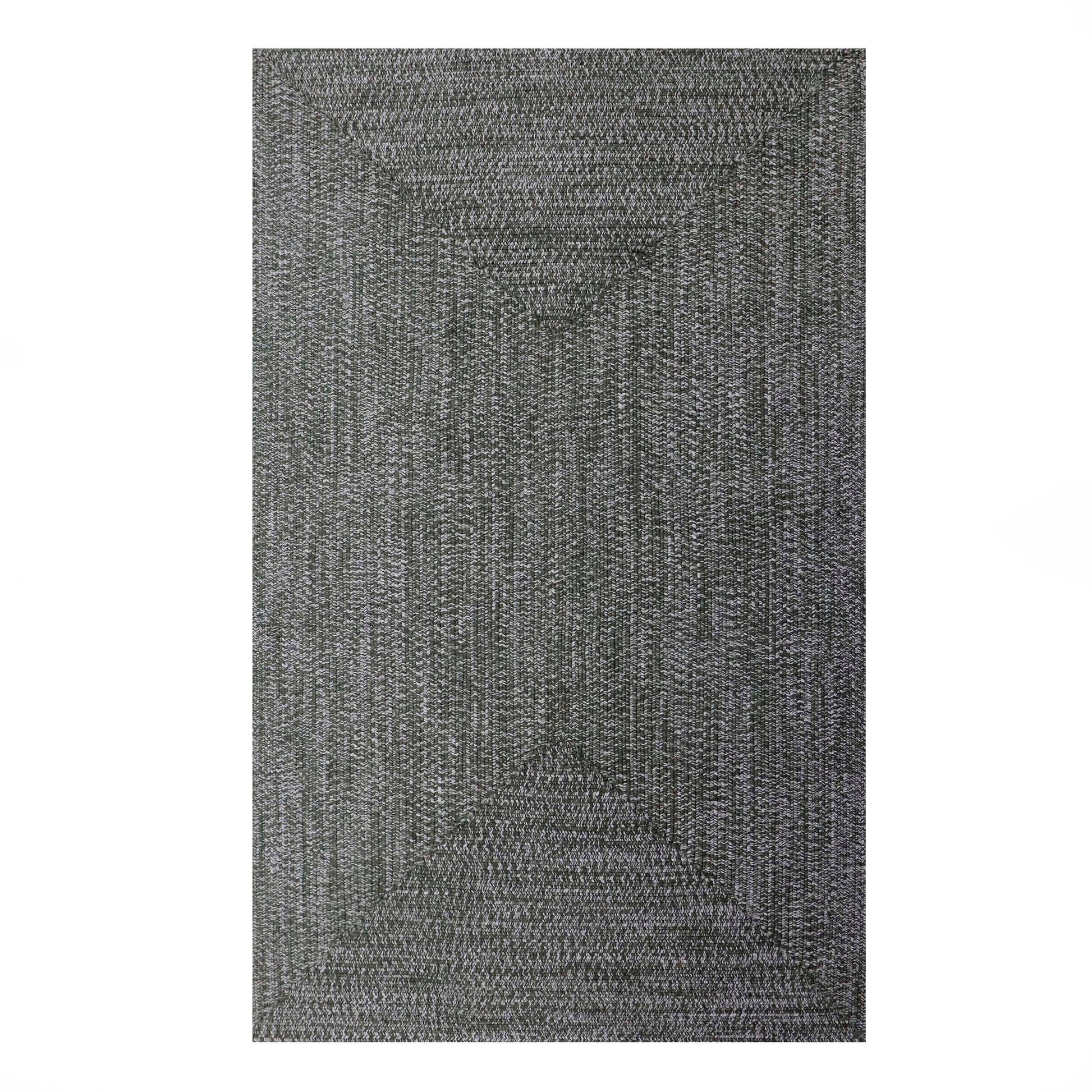 Multi Toned Braided Area Rug Bohemian Indoor Outdoor Rugs - FogGreen-White