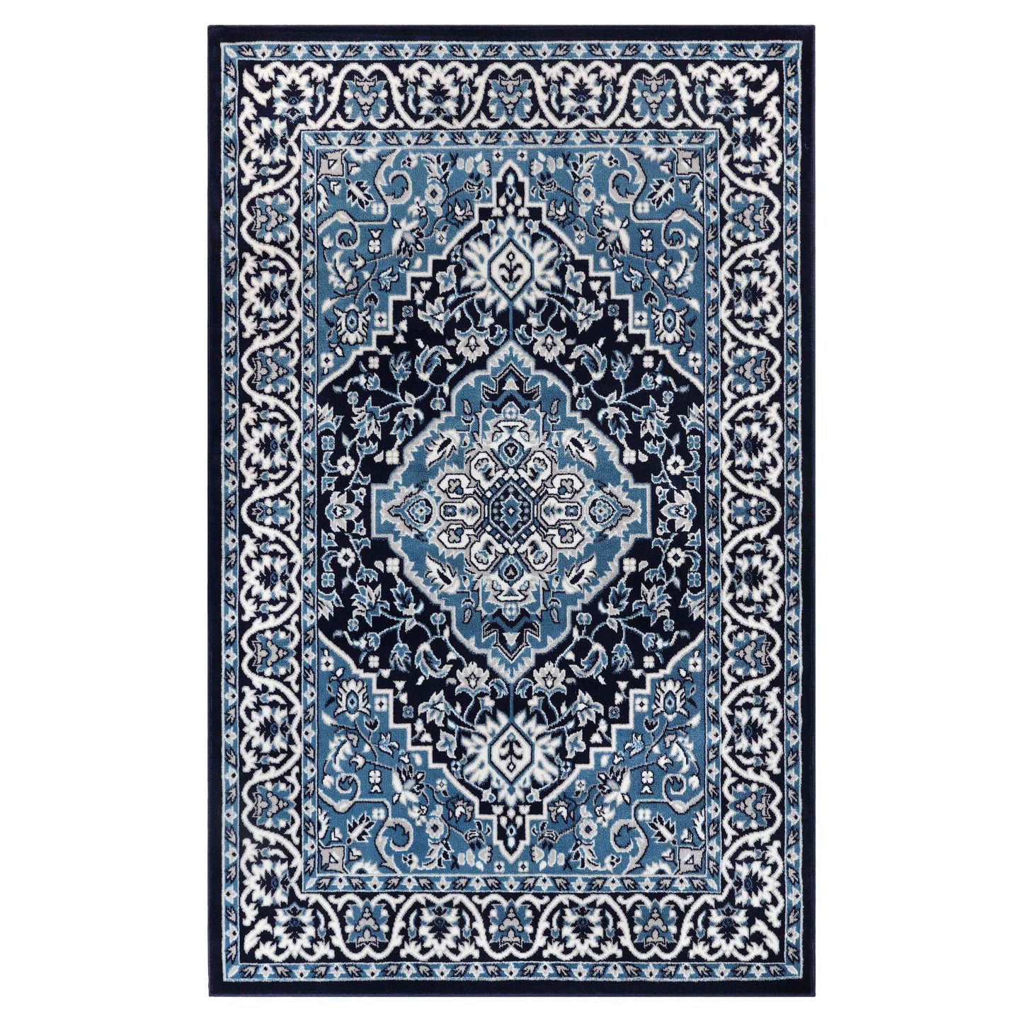 Glendale Traditional Floral Medallion Indoor Area Rug or Runner Rug