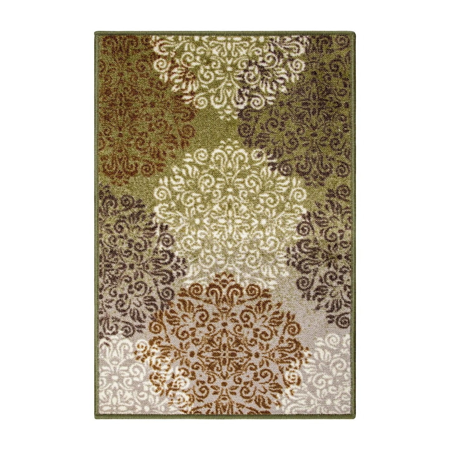 Hedena Traditional Non-Slip Geometric Floral Indoor Washable Area Rug