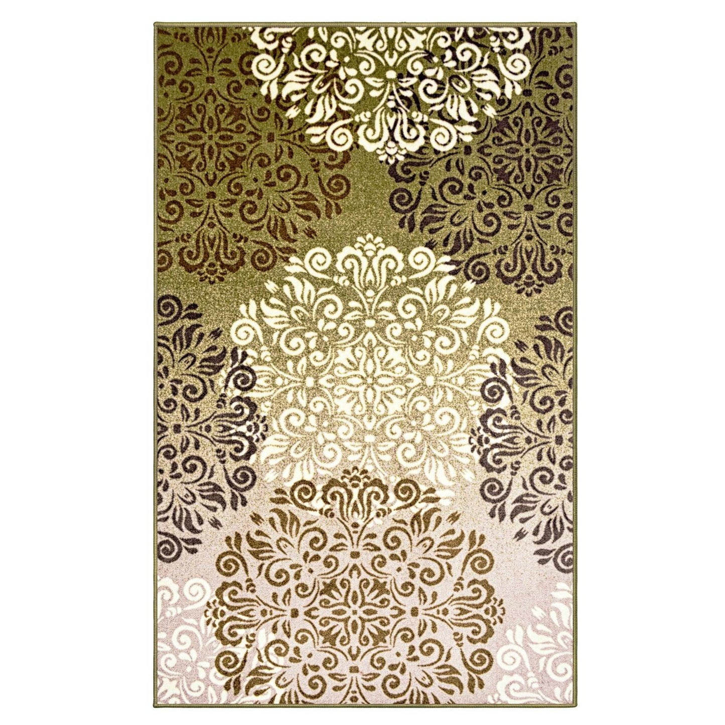 Hedena Traditional Non-Slip Geometric Floral Indoor Washable Area Rug