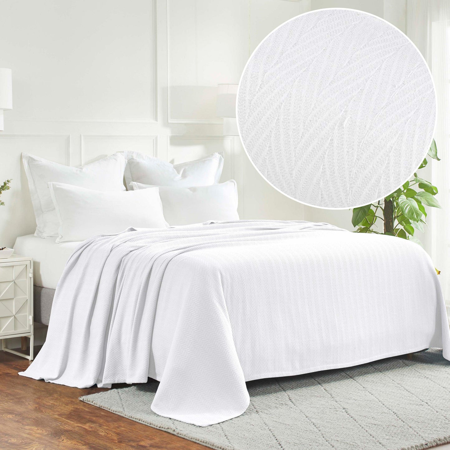 Herringbone All-Season Woven Cotton Blanket