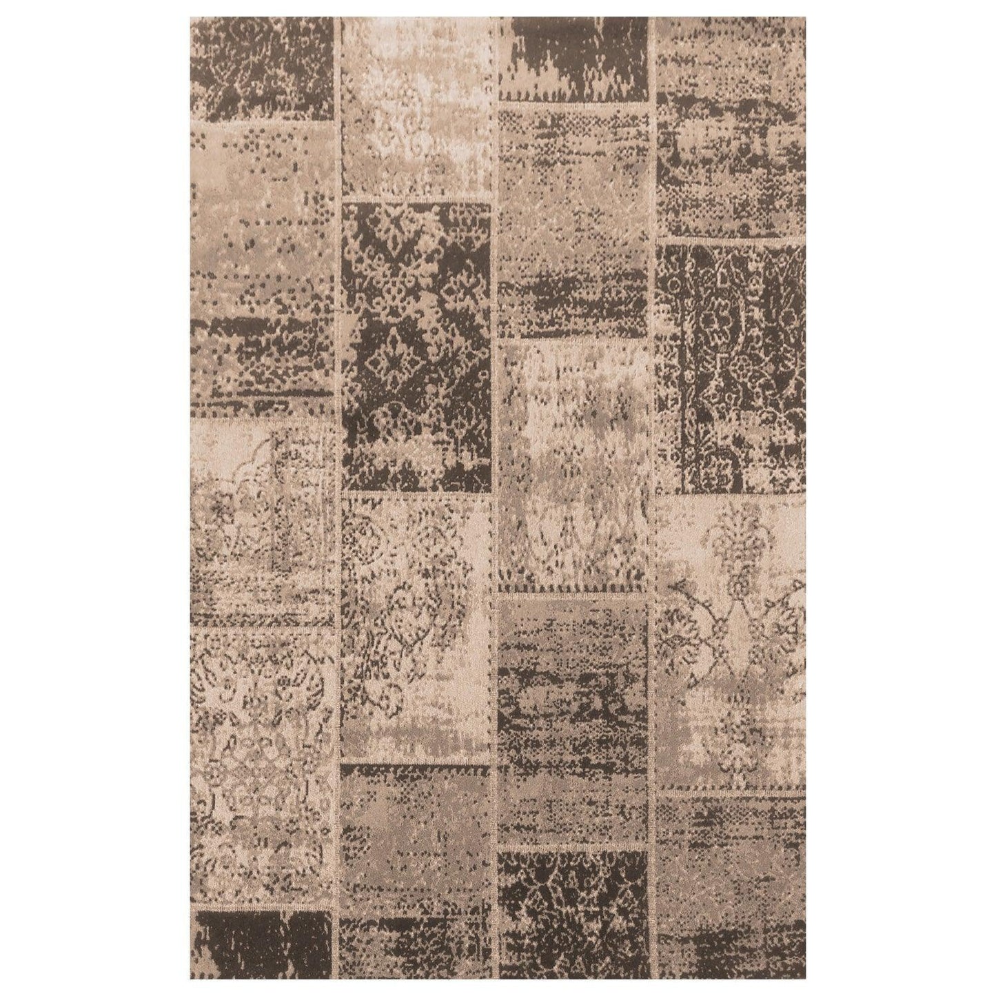 Superior Brighton Oriental Contemporary Distressed Cotton-Blended Area Rug - Brown
