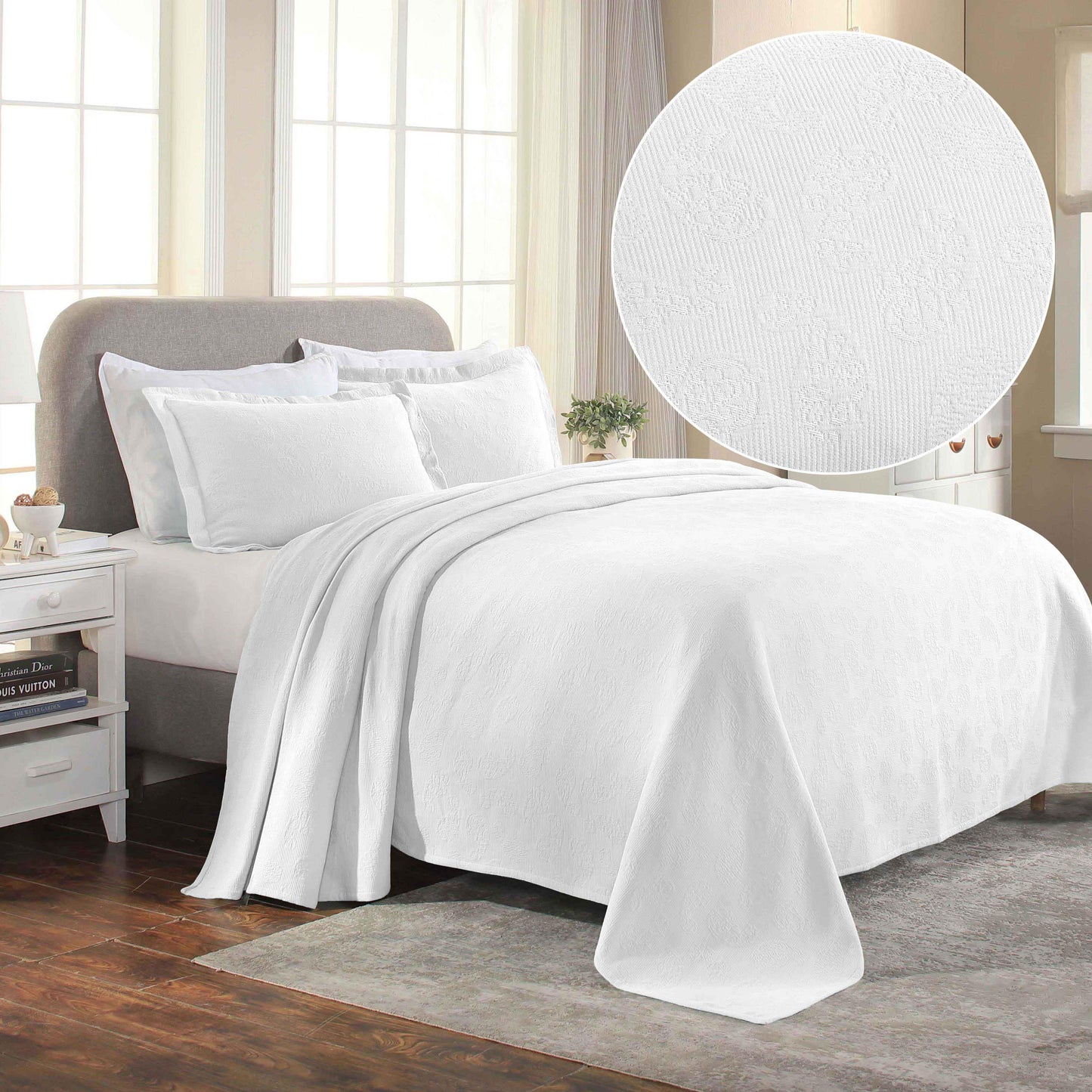 Jacquard Matelassé Paisley Cotton Bedspread Set