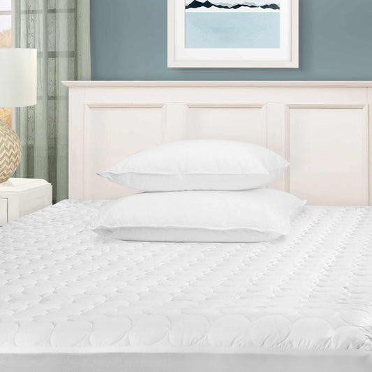 Quilted Down Alternative Microfiber Deep Pocket Mattress Pad - White