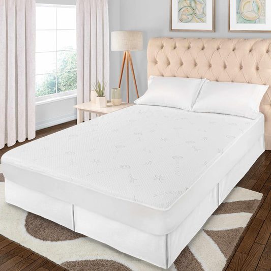 Rayon from Bamboo Waterproof Hypoallergenic Mattress Protector - White