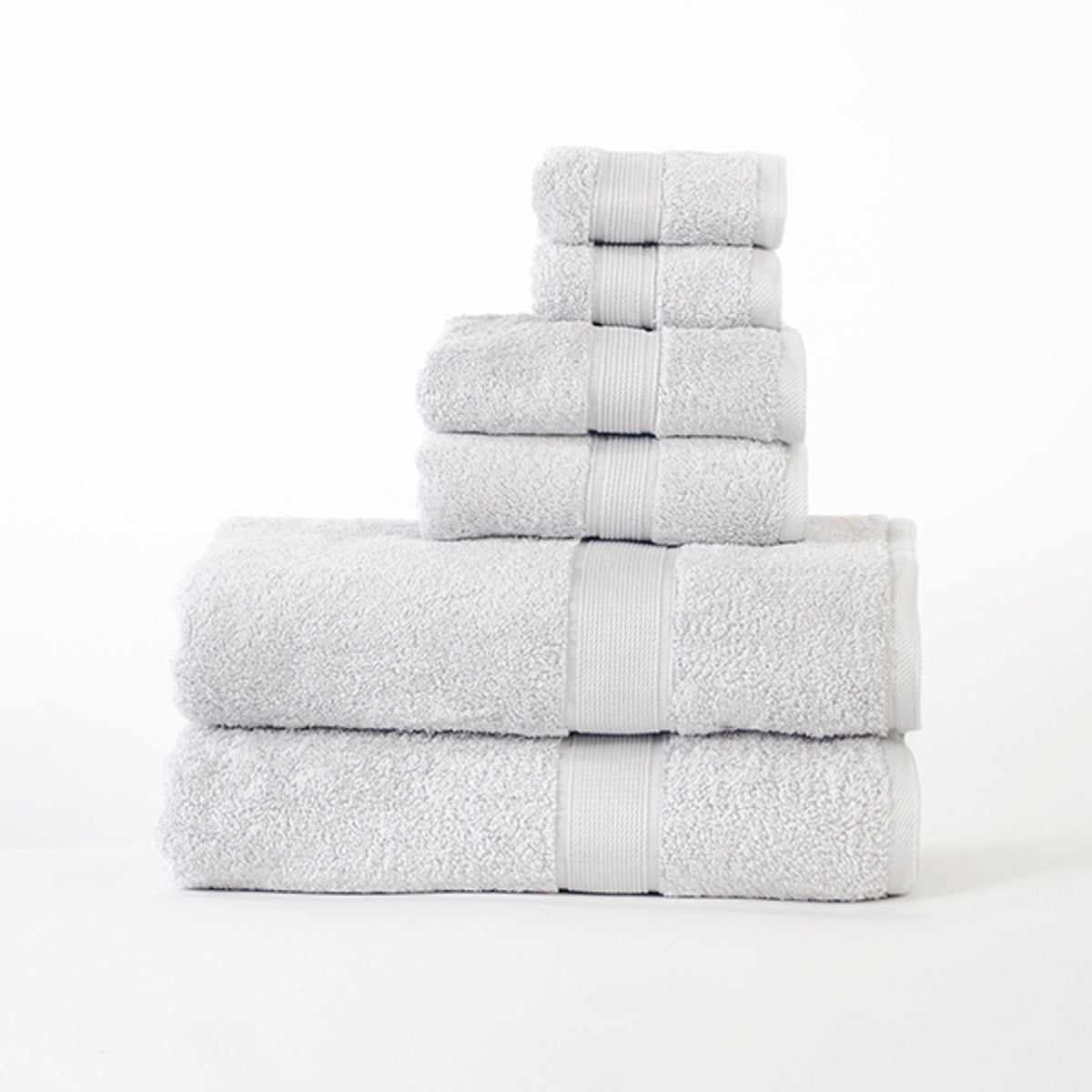 Modern Organic Solid 650 GSM 6- Pieces Towel Set - Silver
