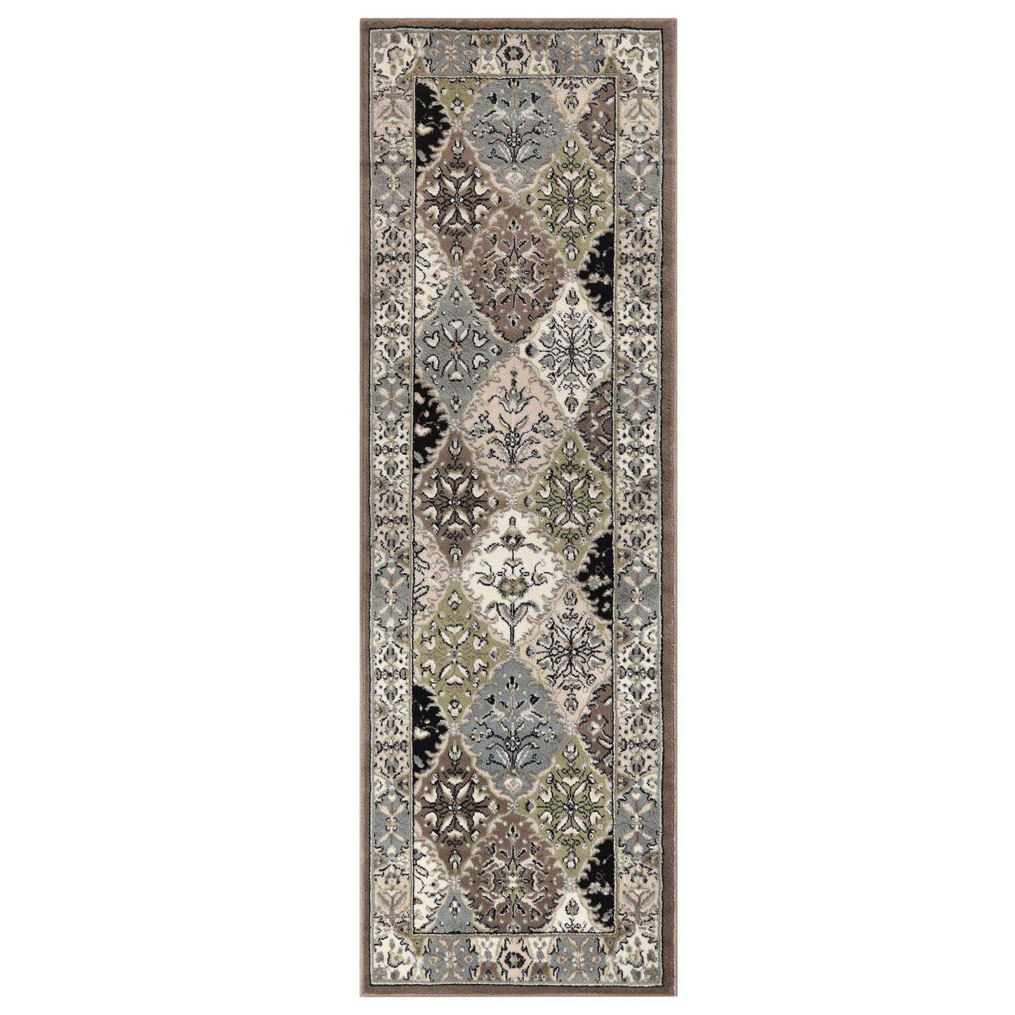 Paloma Contemporary Damask Indoor Area Rug or Runner Rug Or Door Mat