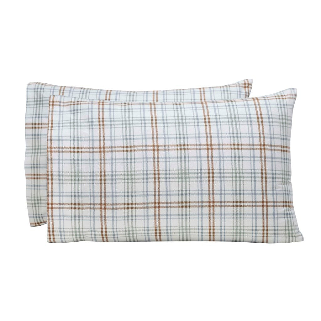 Plaid Flannel Cotton Classic Modern Farmhouse Pillowcases, Set of 2