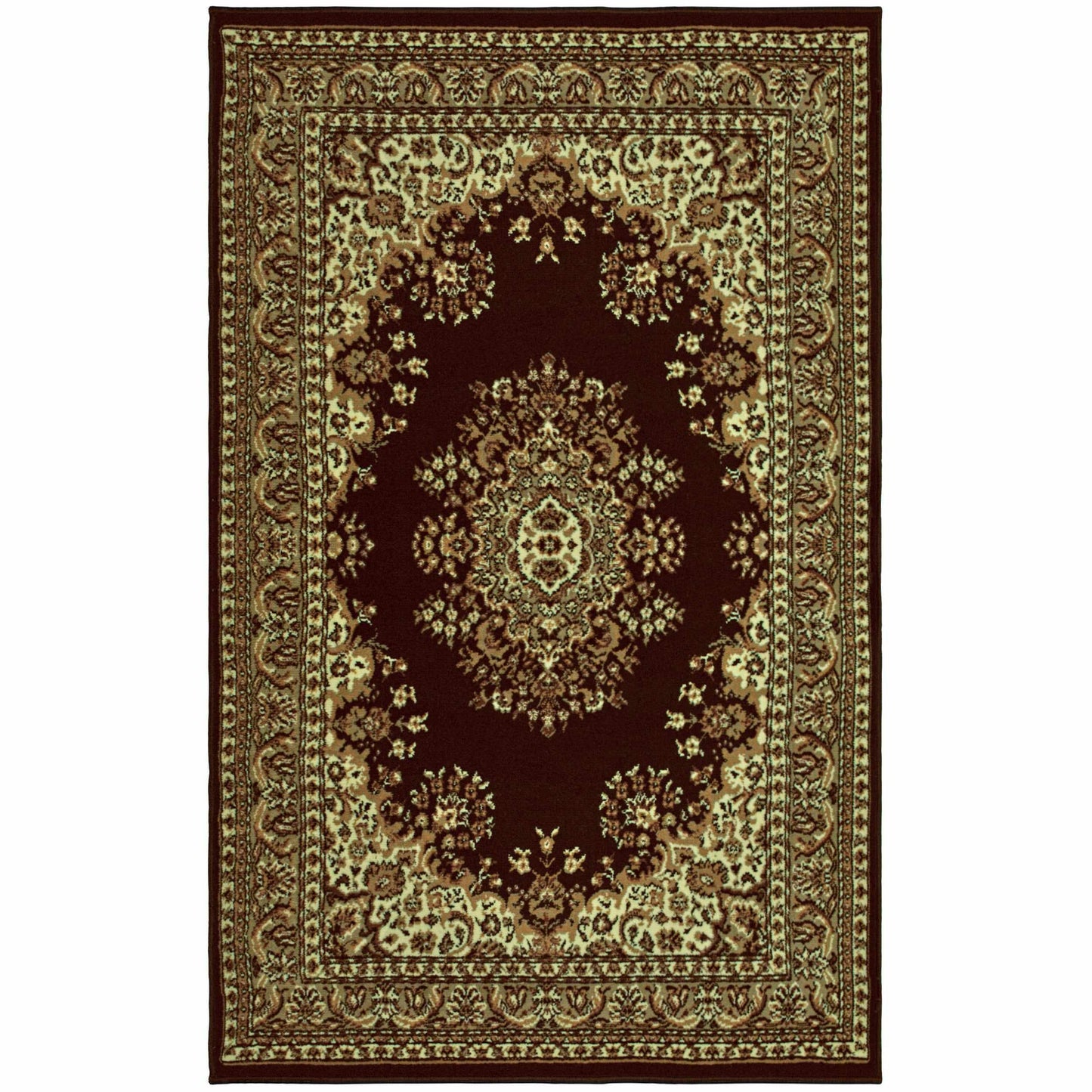 Superior Prescott Baroque Medallion Oriental Area Rug - Cofee