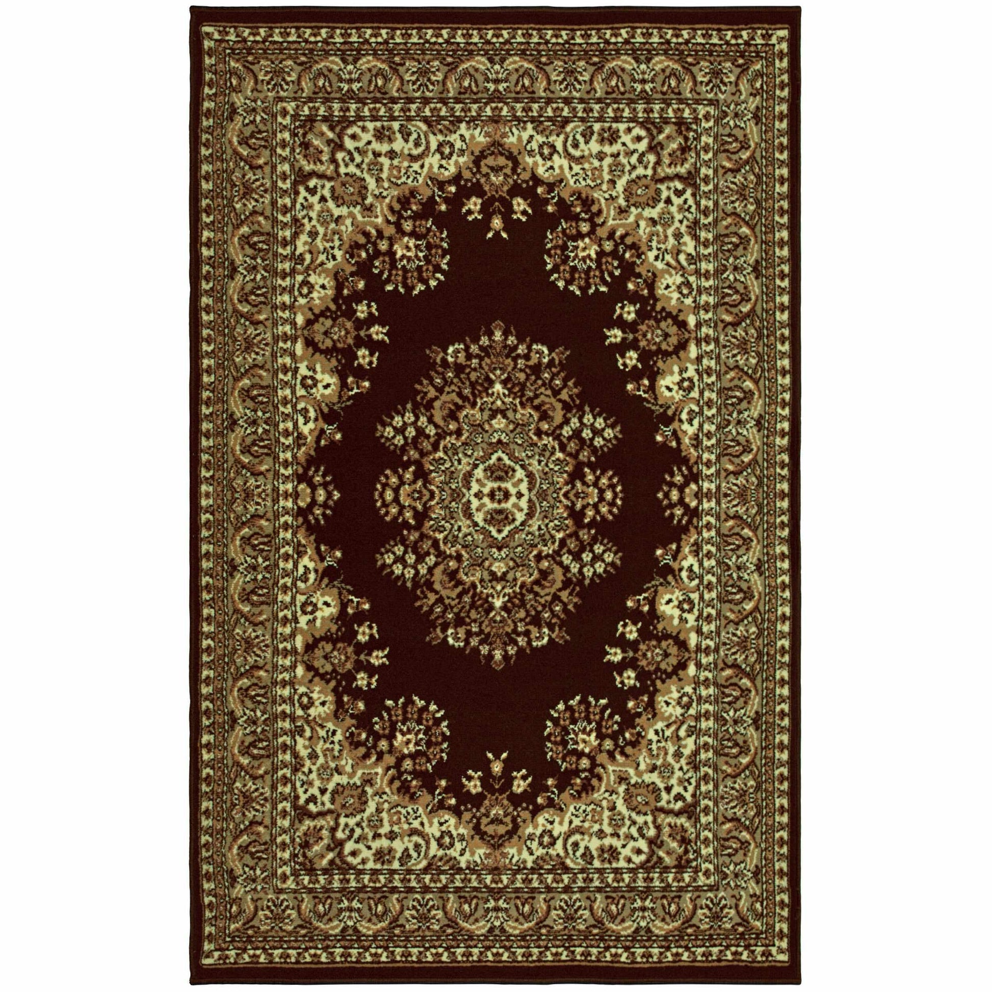 Superior Prescott Baroque Medallion Oriental Area Rug - Cofee