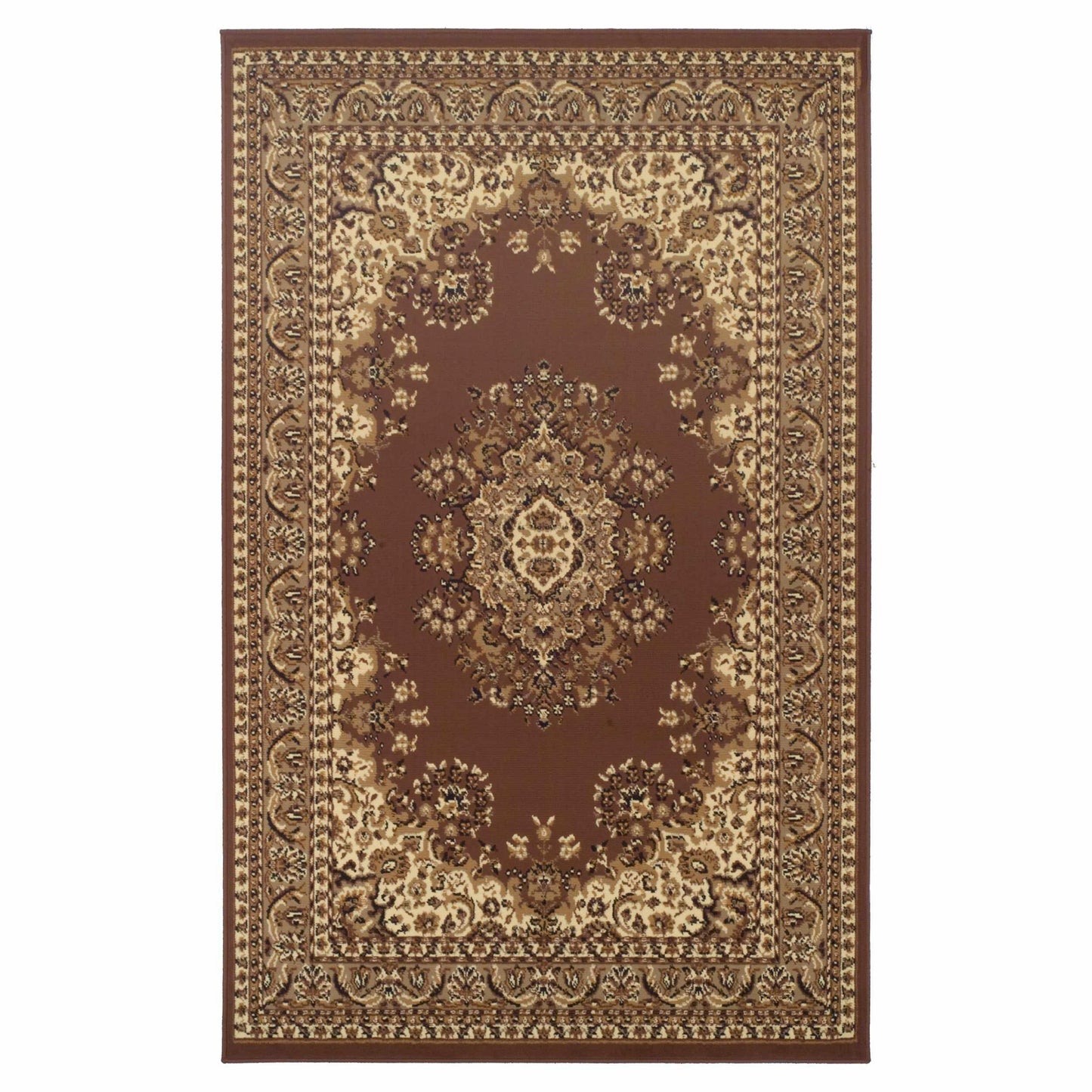 Superior Prescott Baroque Medallion Oriental Area Rug - Toffee